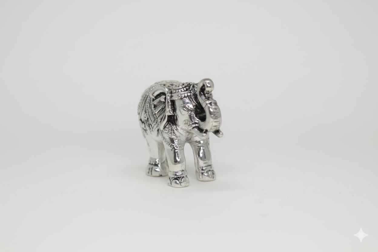 999 Silver Plated Elephant Pair