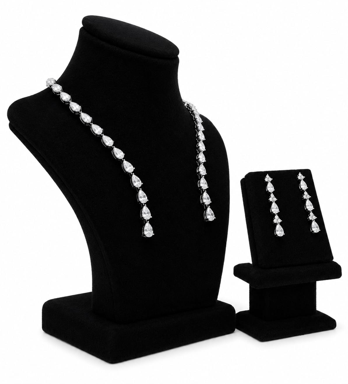 Silver Cascade Necklace Set