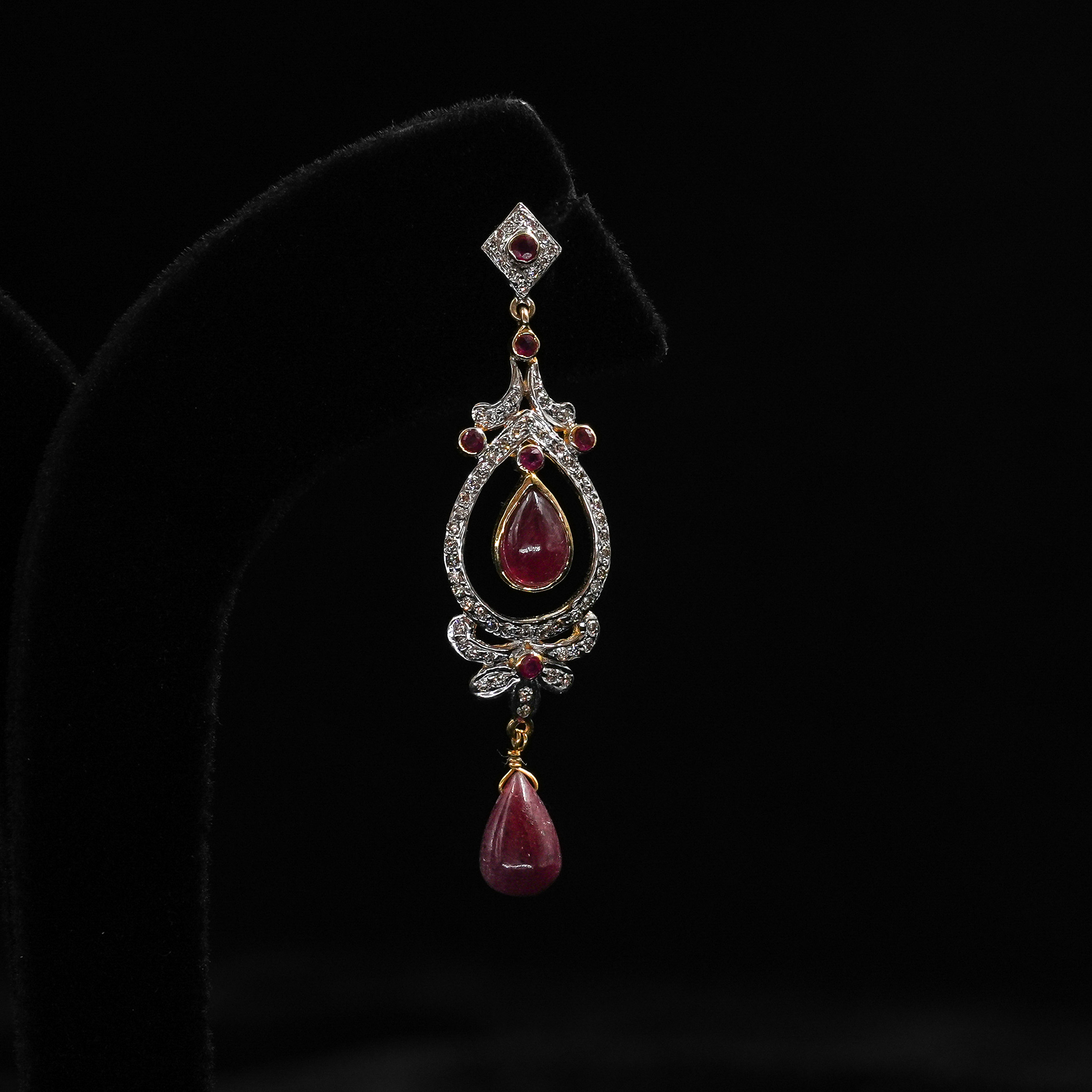 Ruby Diamond Drop Earrings