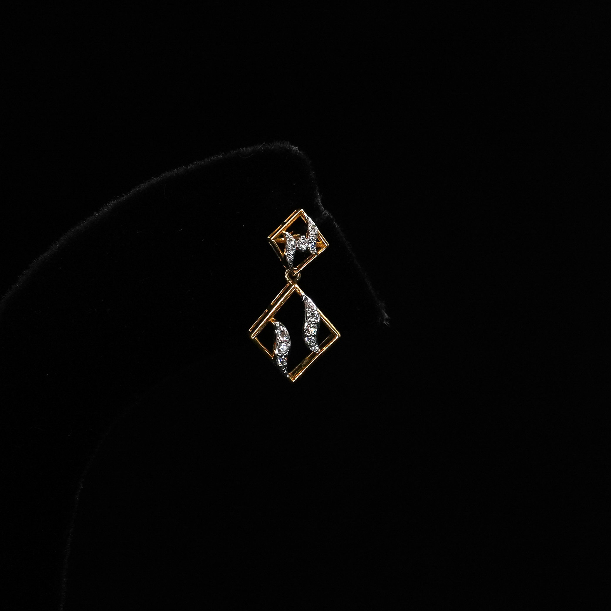 Diamond Square Dangle Earrings