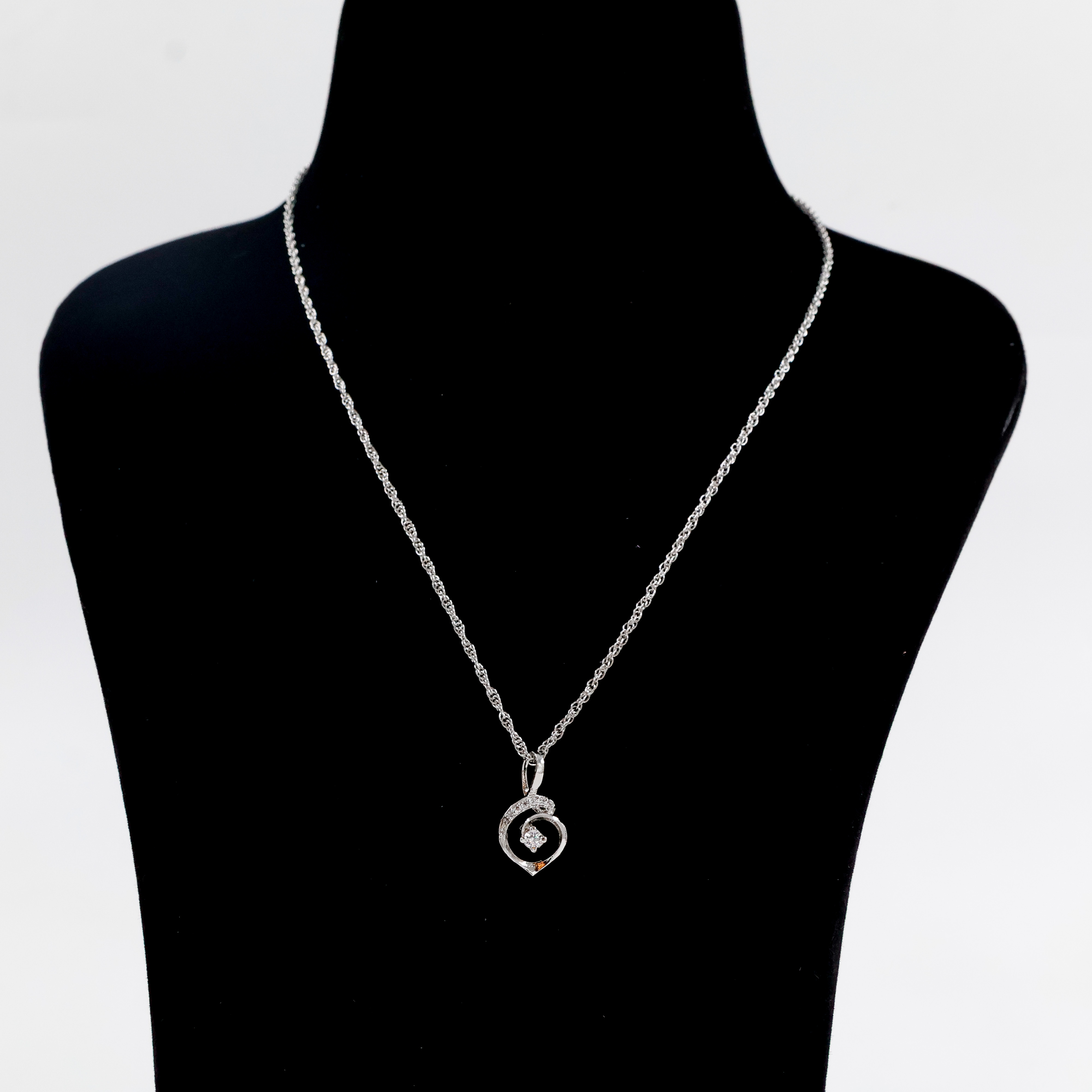 Carla Swirl Silver  Pendant with Chain