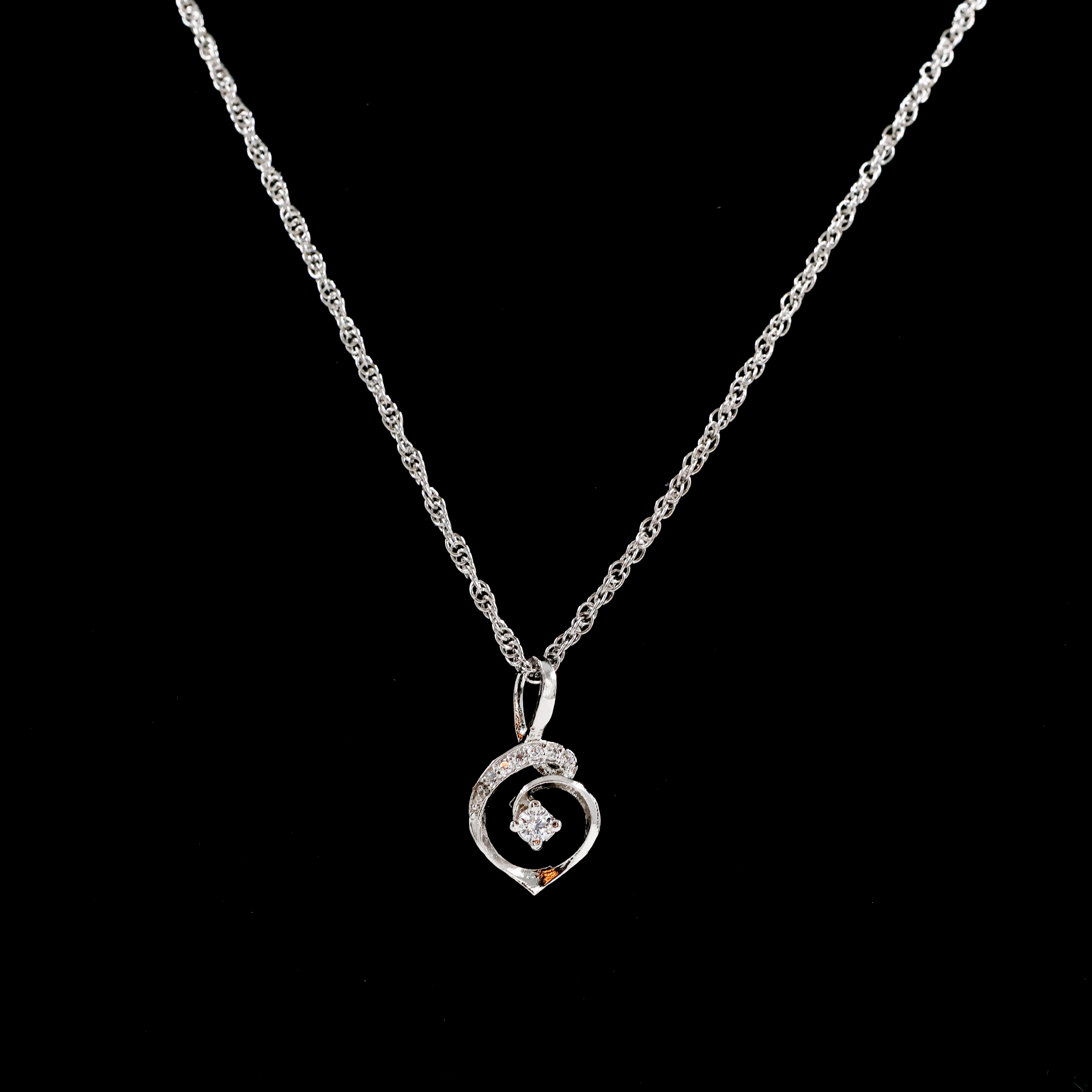 Carla Swirl Silver  Pendant with Chain