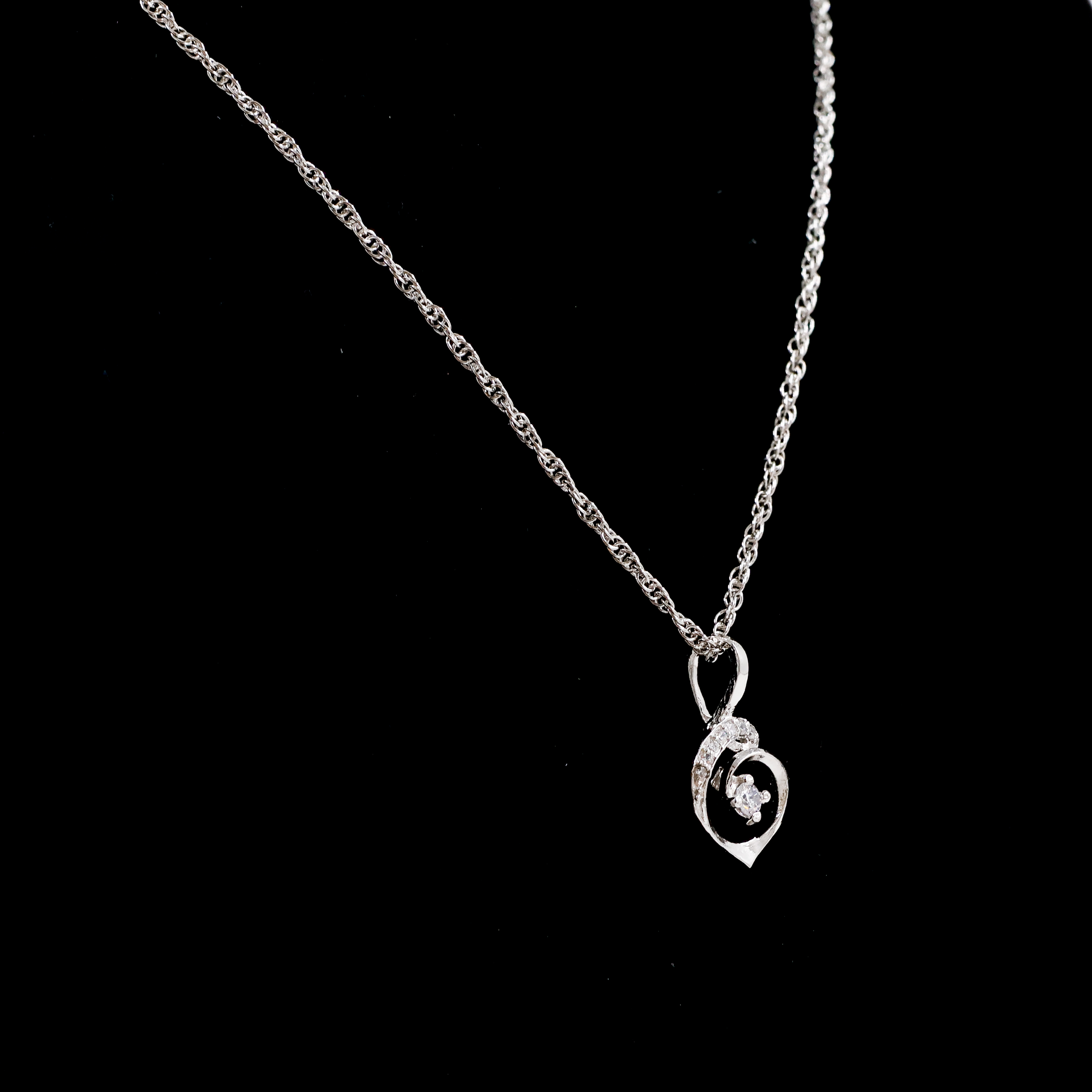 Carla Swirl Silver  Pendant with Chain