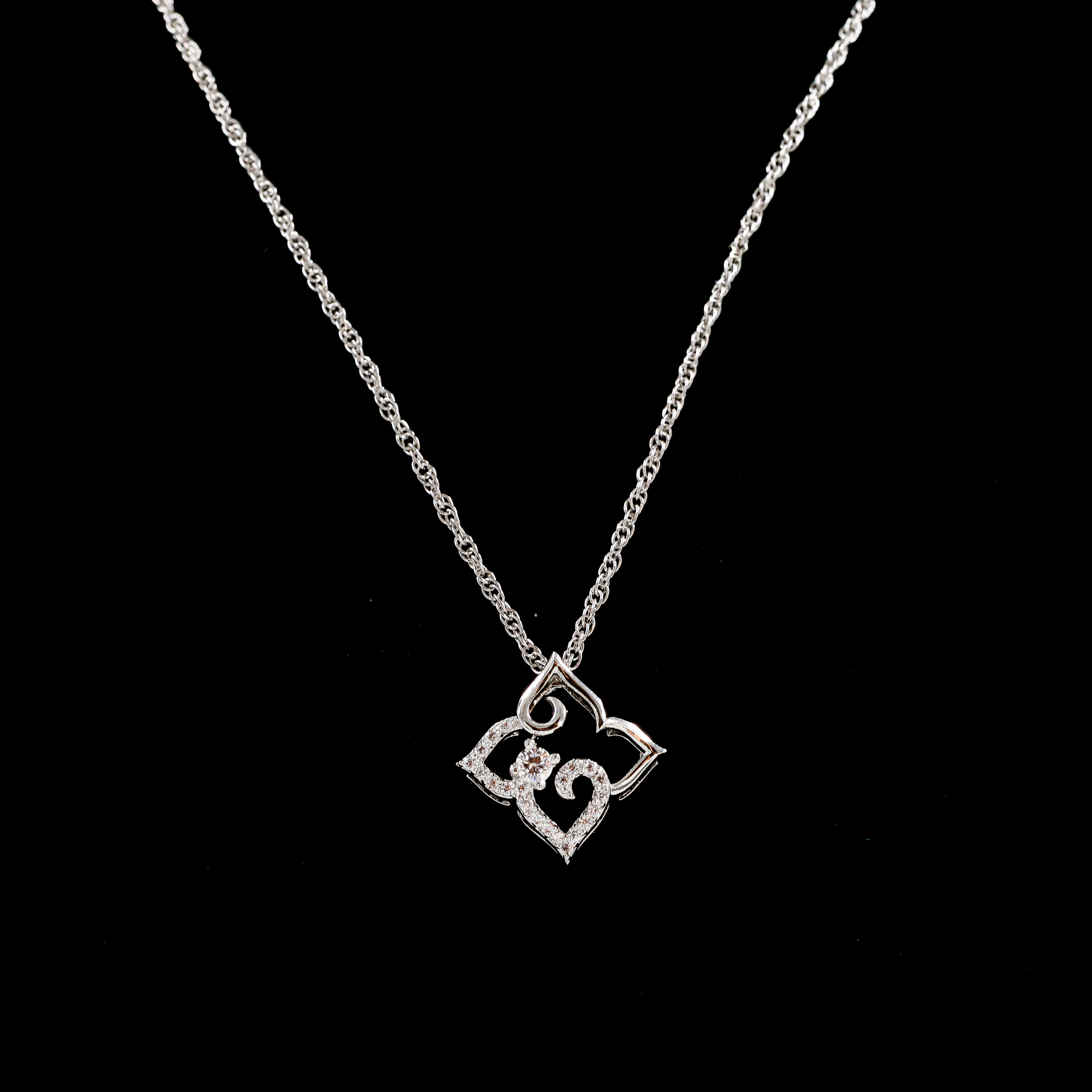Silver Chain With Sleek Modern Pendant - 