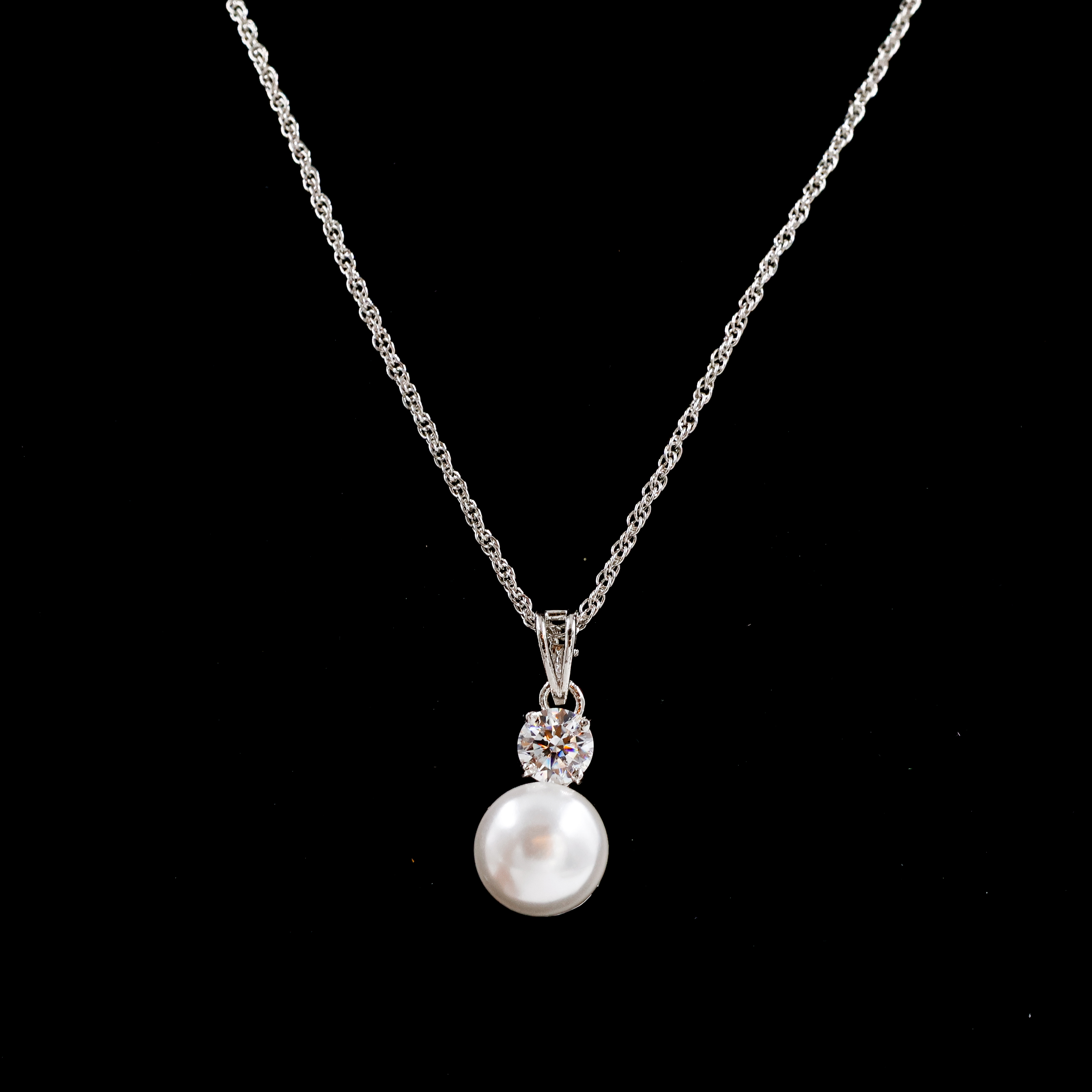 Real Pearl Pendant with Silver Chain - Silver Chain With Locket