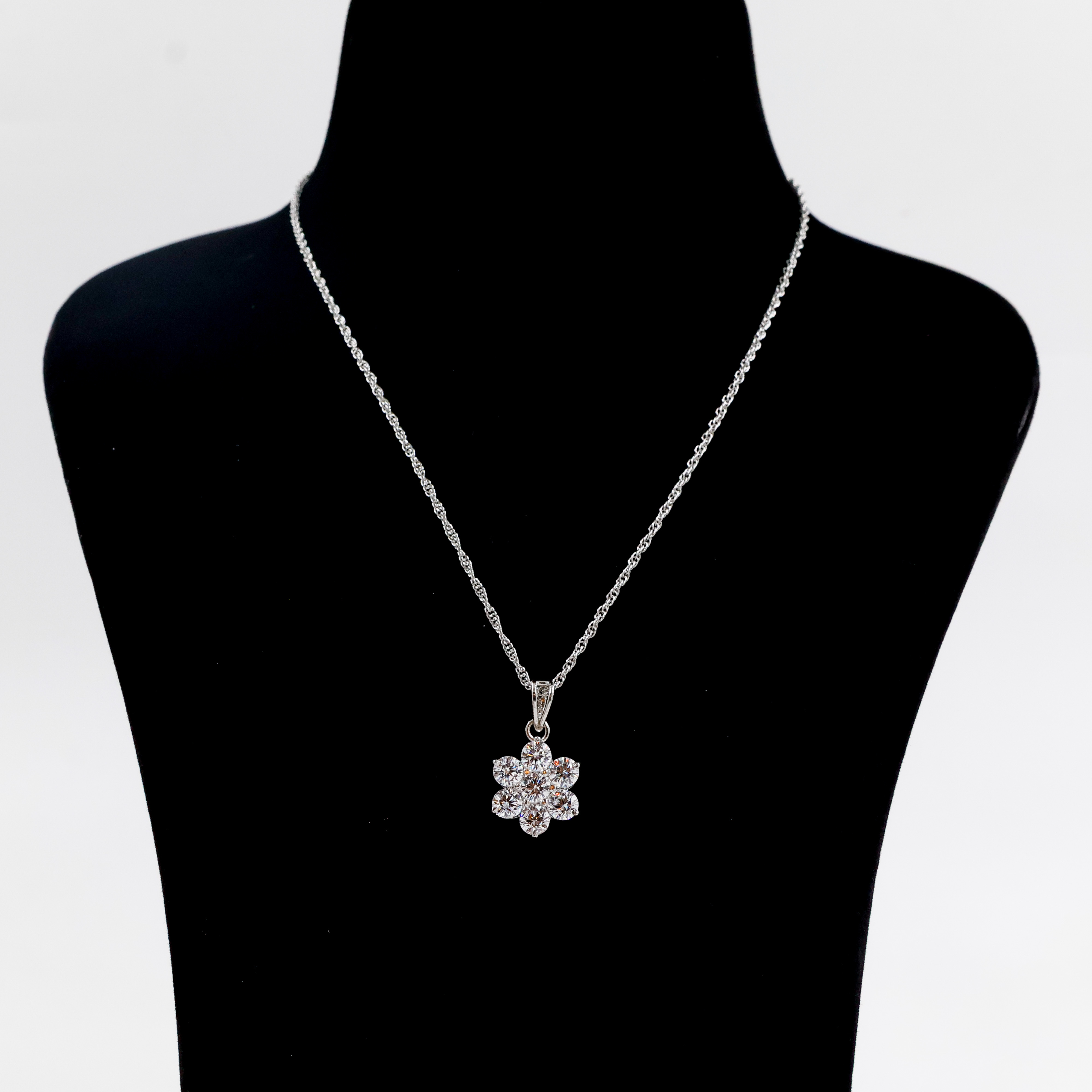 Flower Pendant with Silver Chain