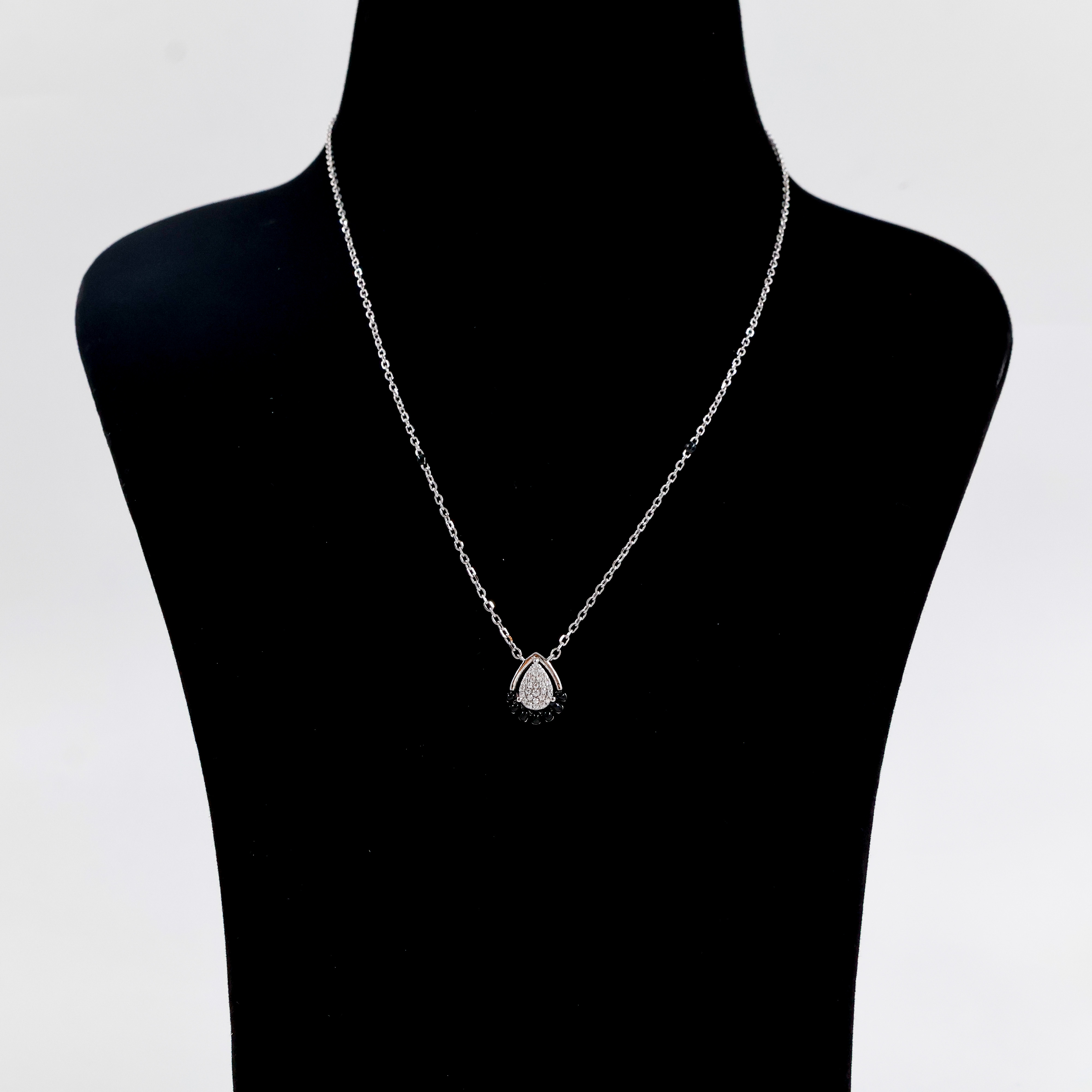 Silver Chain with Droplet Pendant