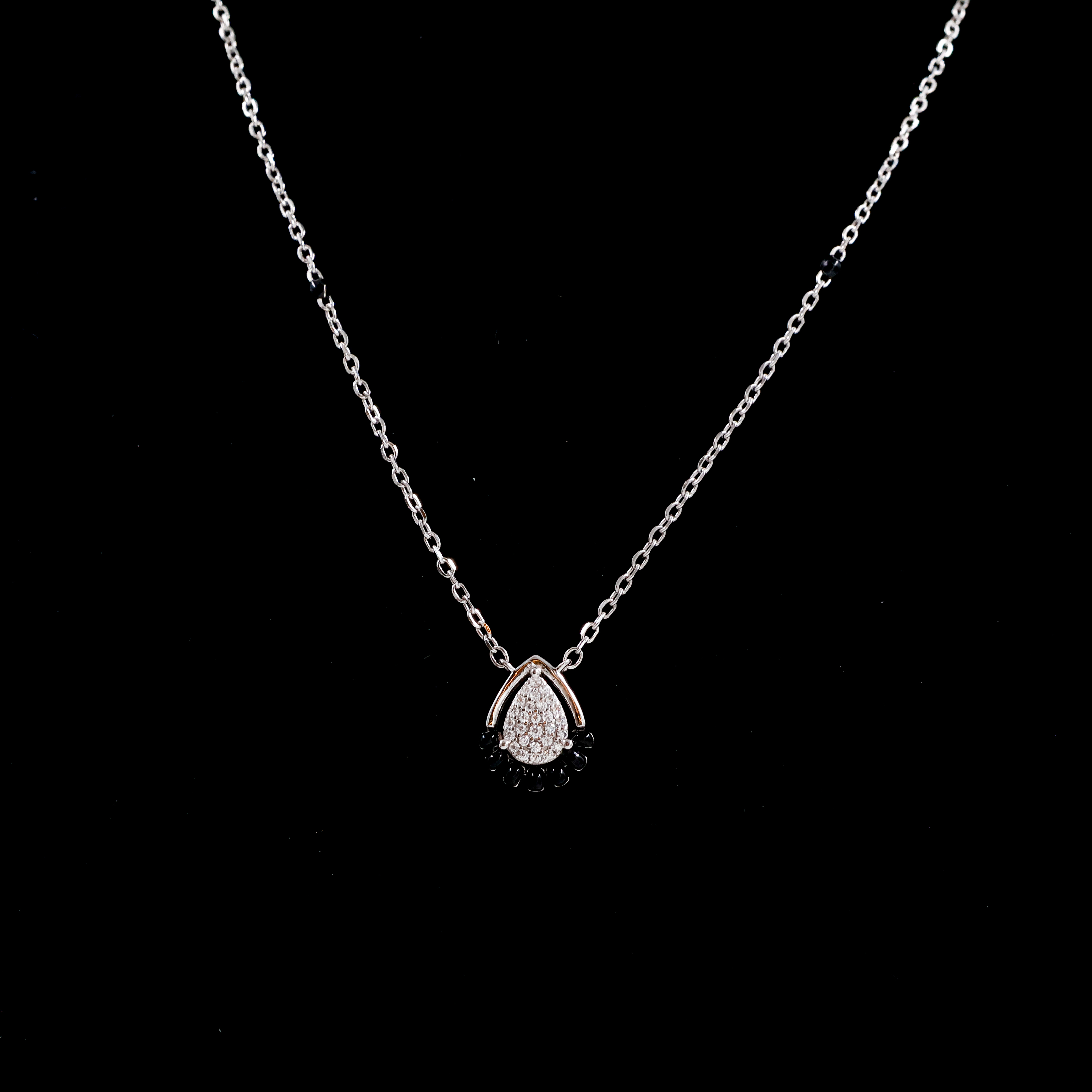Silver Chain with Droplet Pendant - Silver Chain With Locket