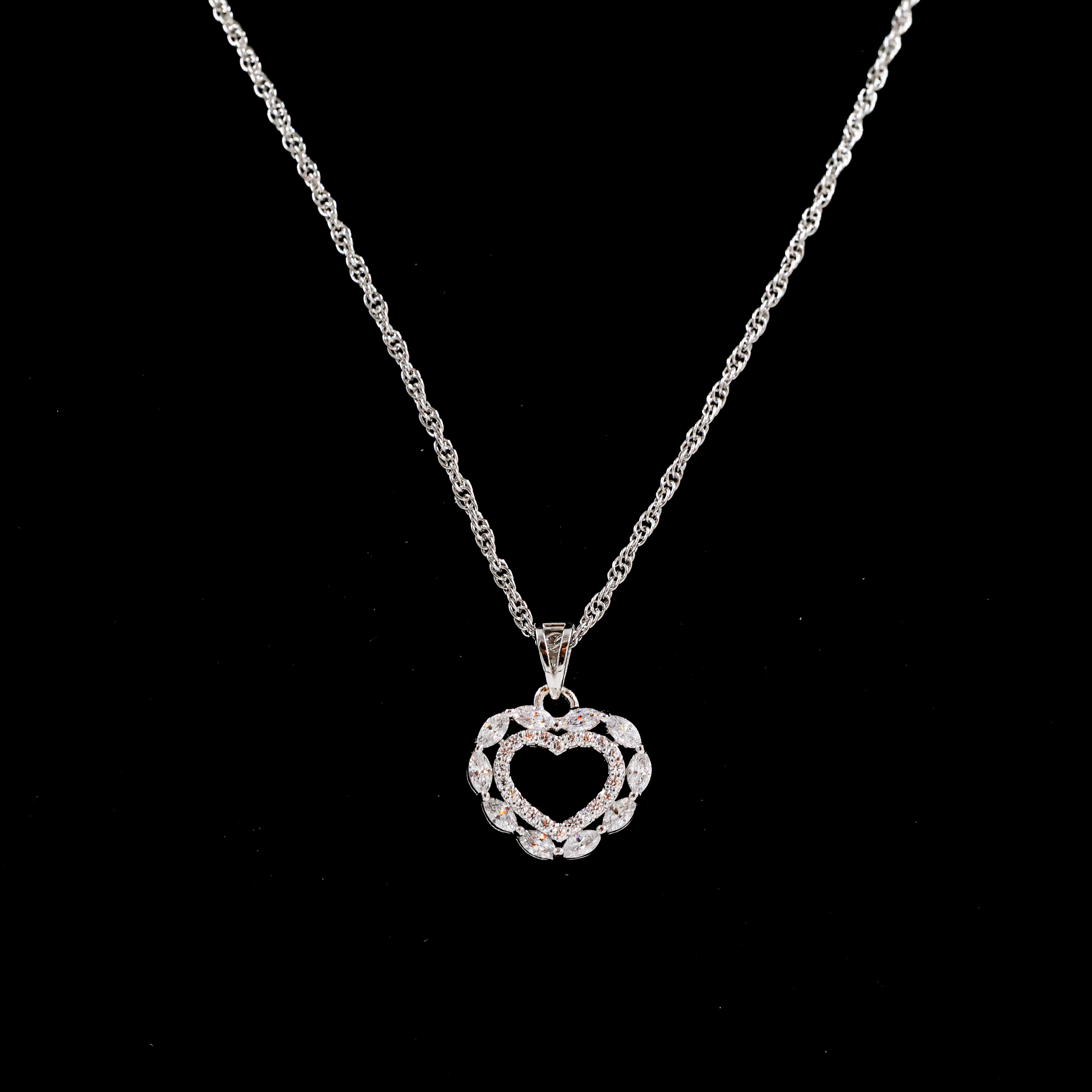 Silver Chain with love Pendant - Silver Chain With Locket