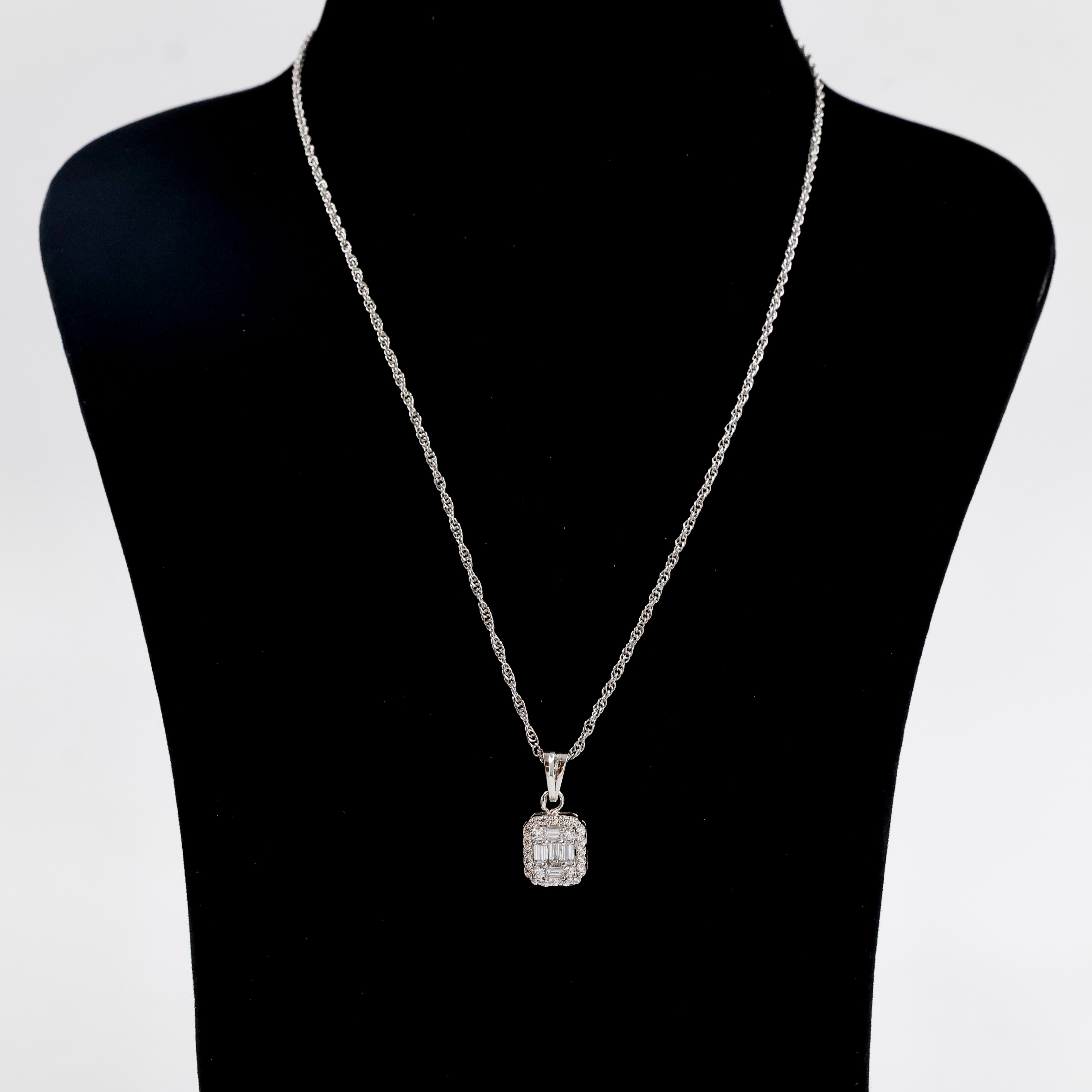 Silver Chain with Square Pendant