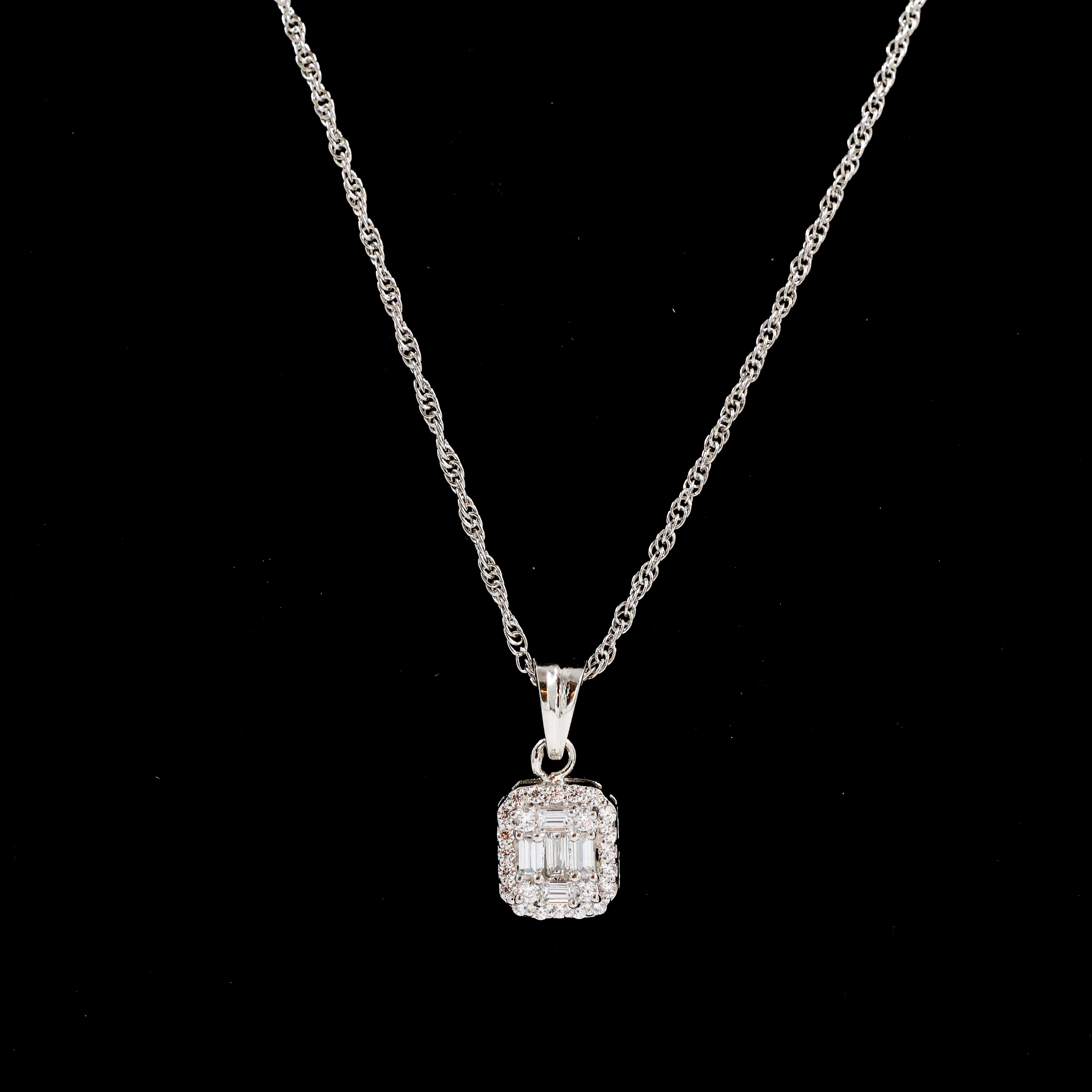 Silver Chain with Square Pendant - Silver Chain With Locket