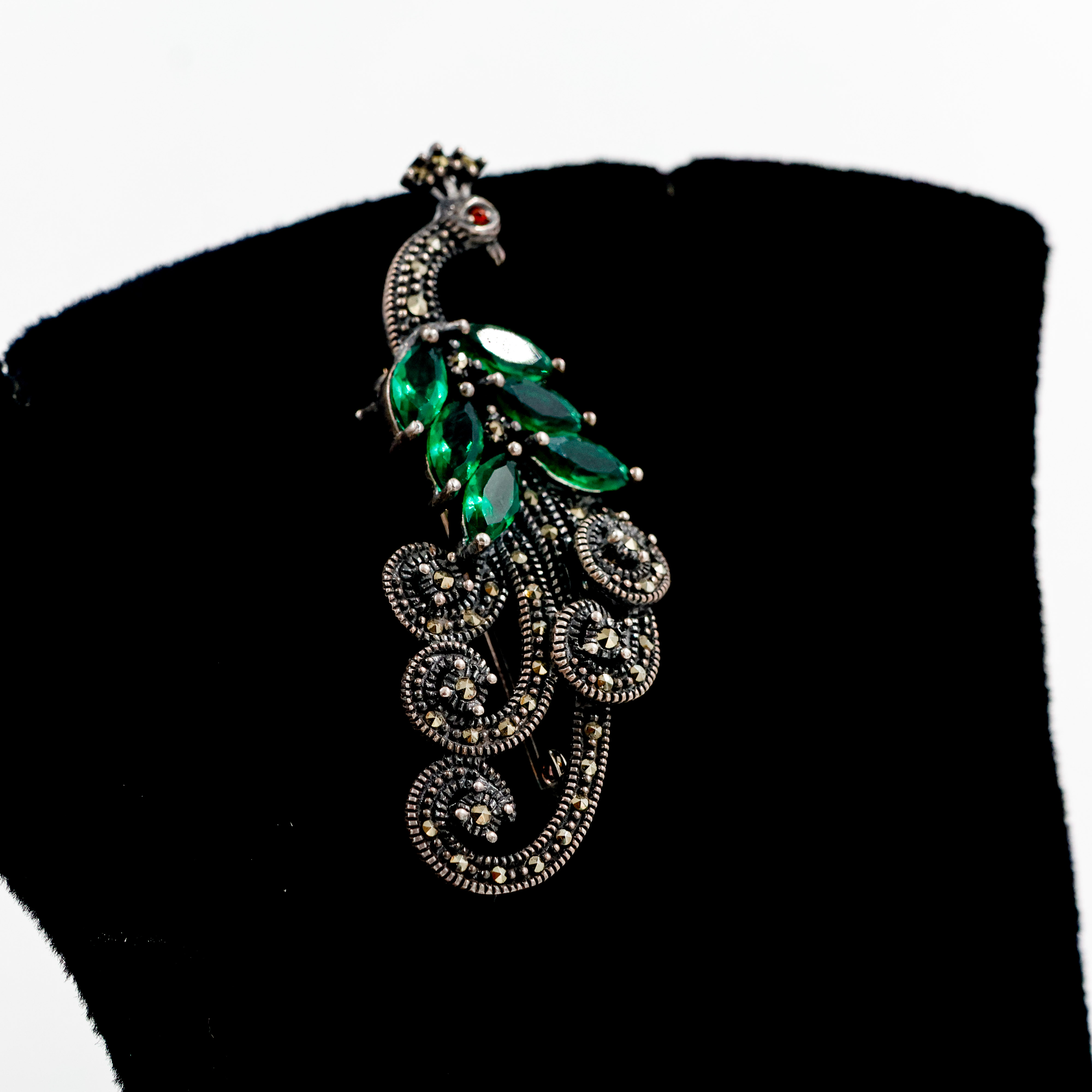 Silver Brooch With Peacock Design - Silver Broucher