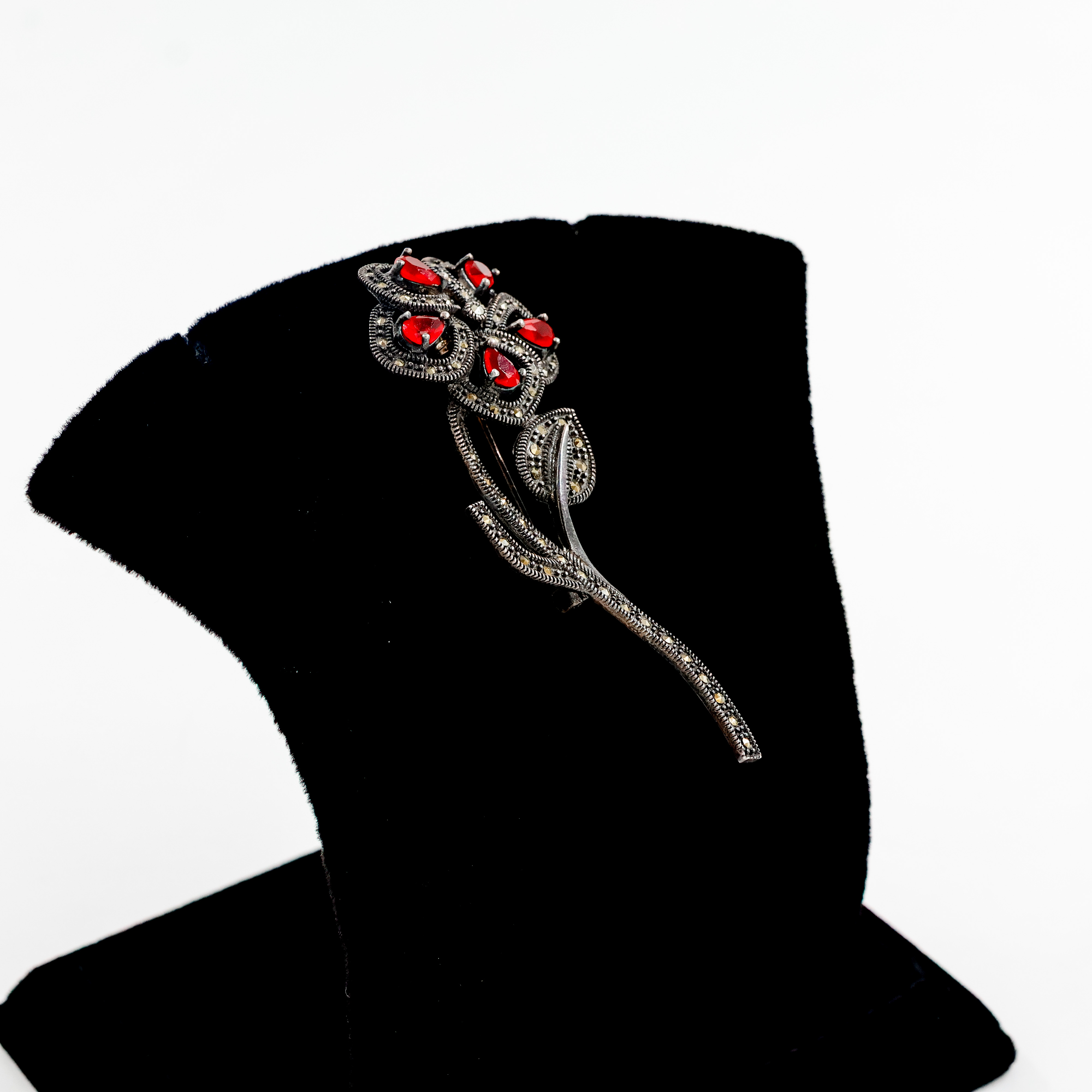 Silver Flower Design Brooch - Silver Broucher