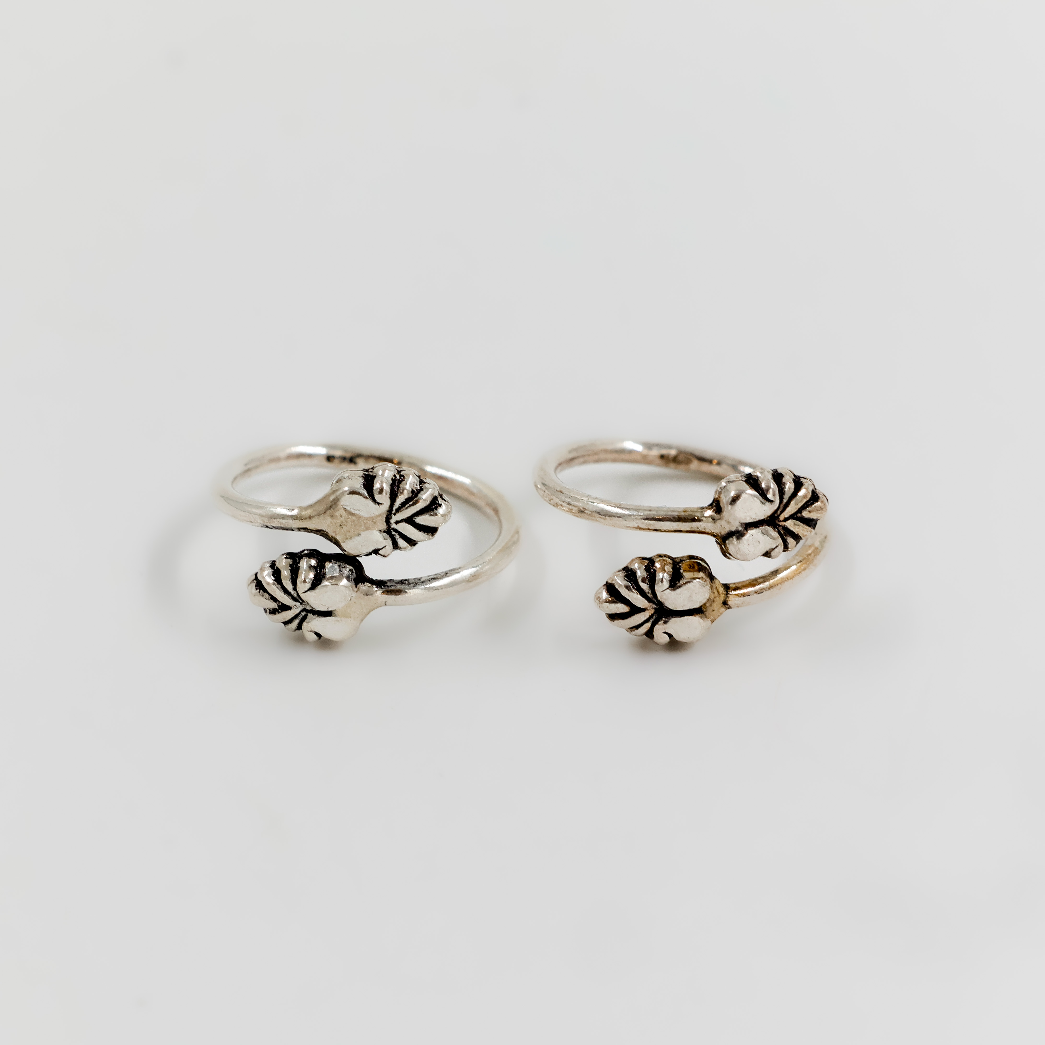 Boho Leaf Silver Toe Ring