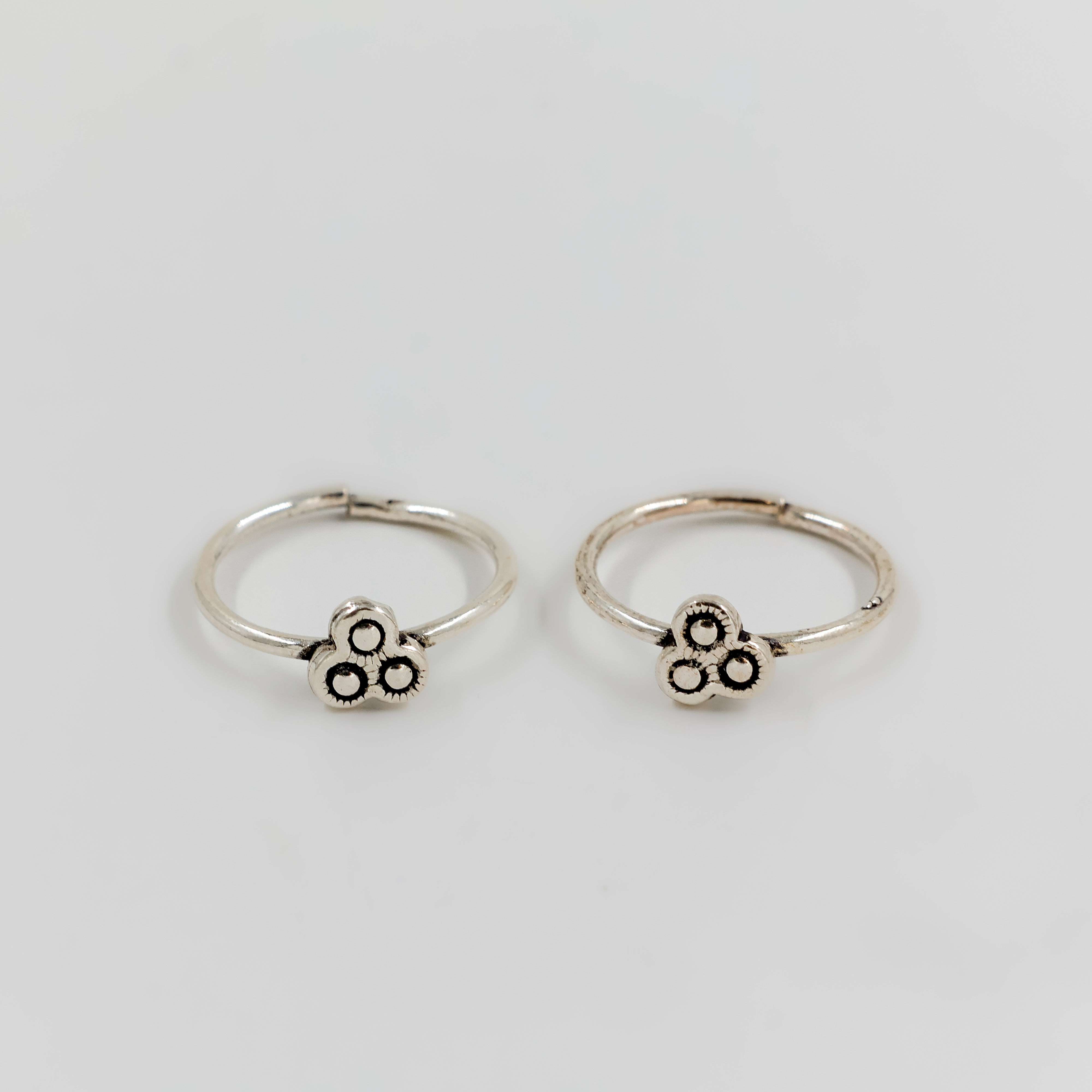 Trio Bloom Silver Toe Ring
