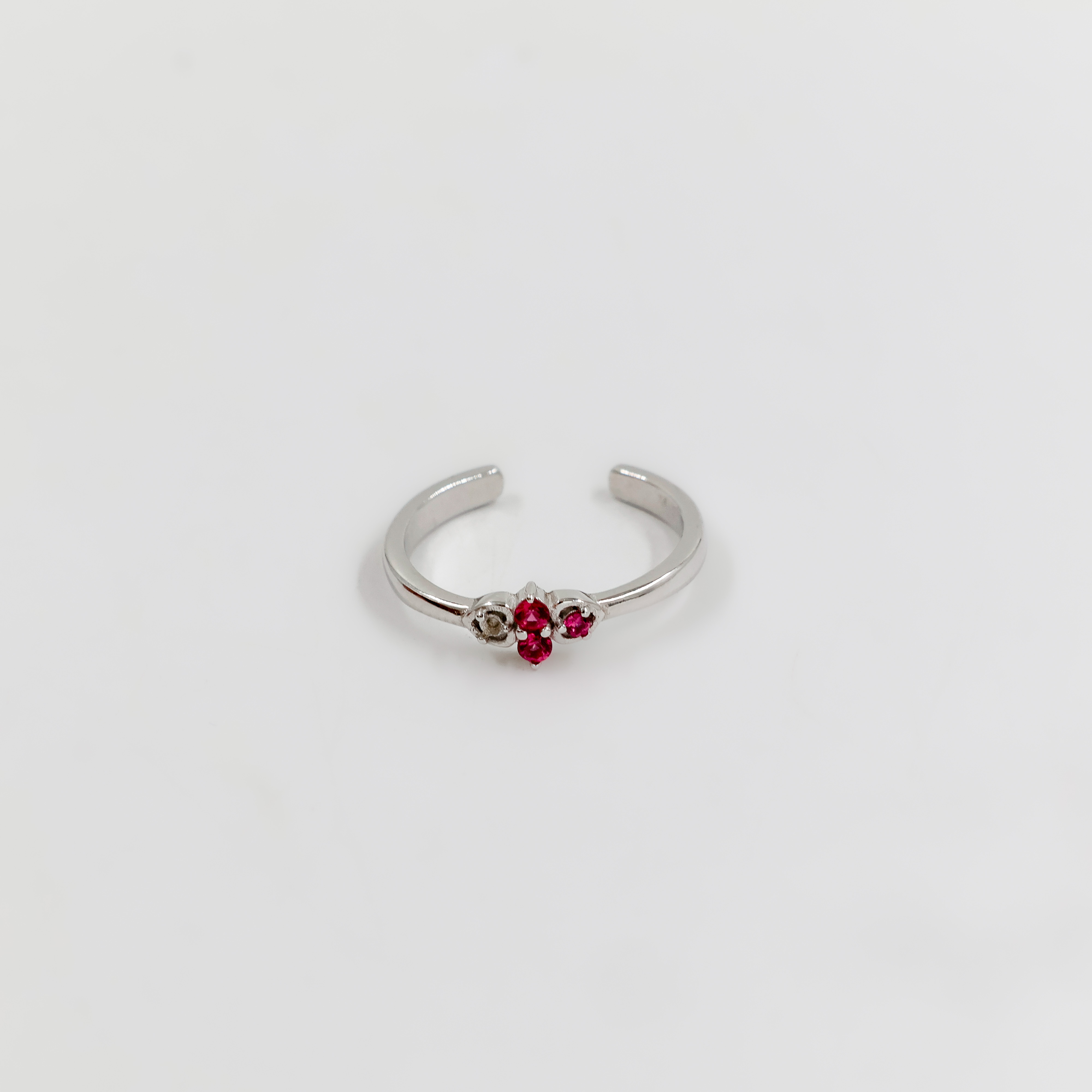 Sterling Red Silver Toe Ring - Silver Toe Ring