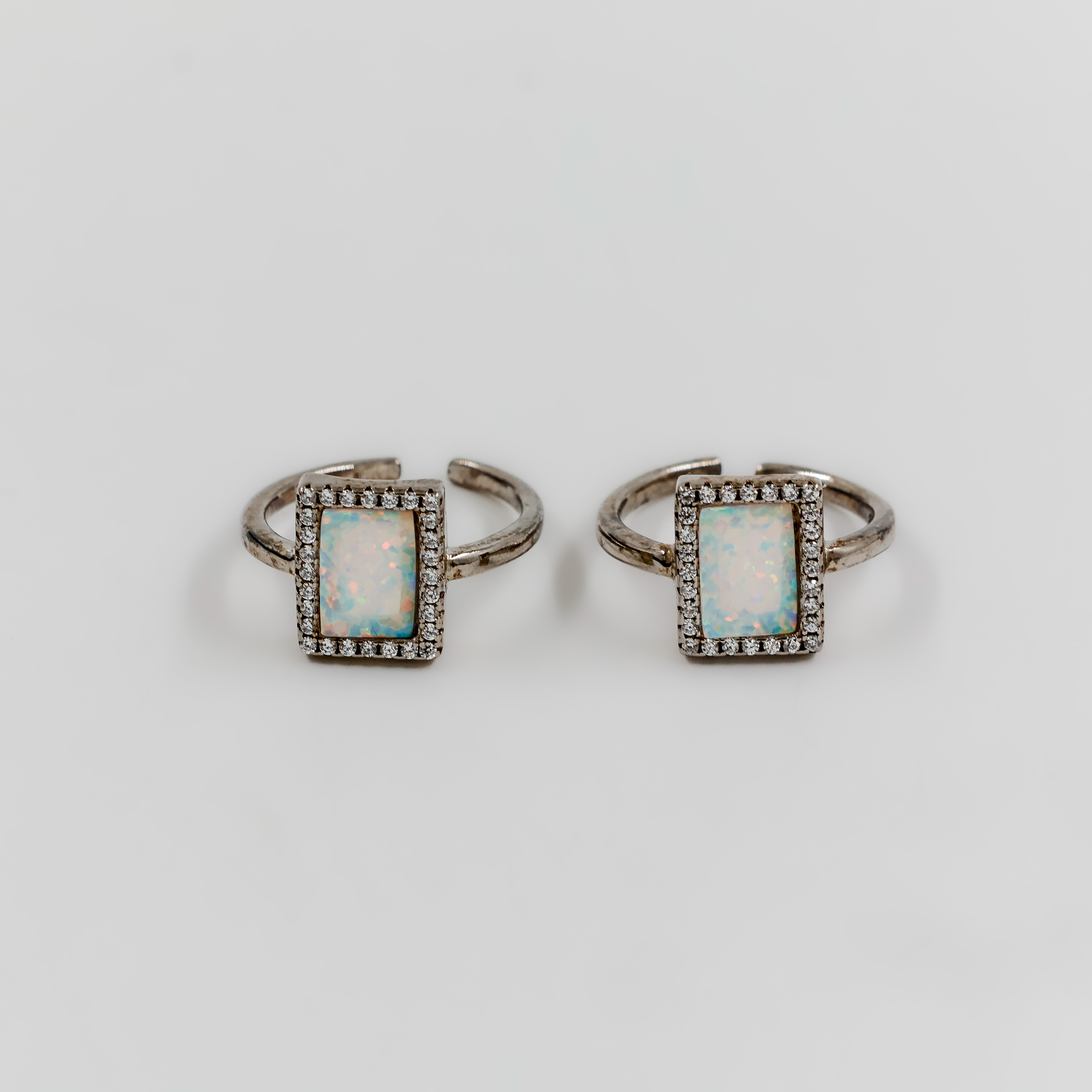 Vintage Sterling Silver White Opal Toe Ring