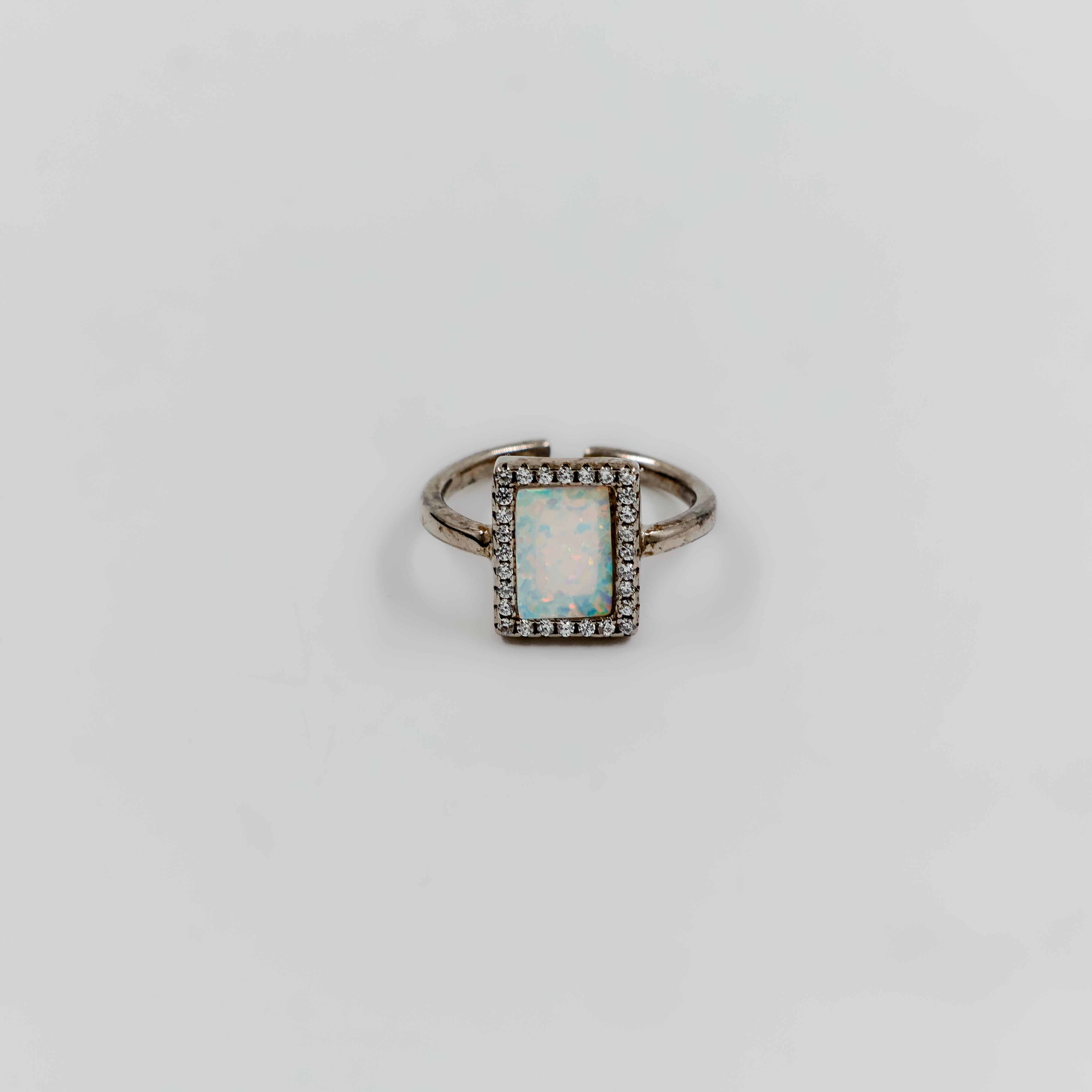 Vintage Sterling Silver White Opal Toe Ring - Silver Toe Ring