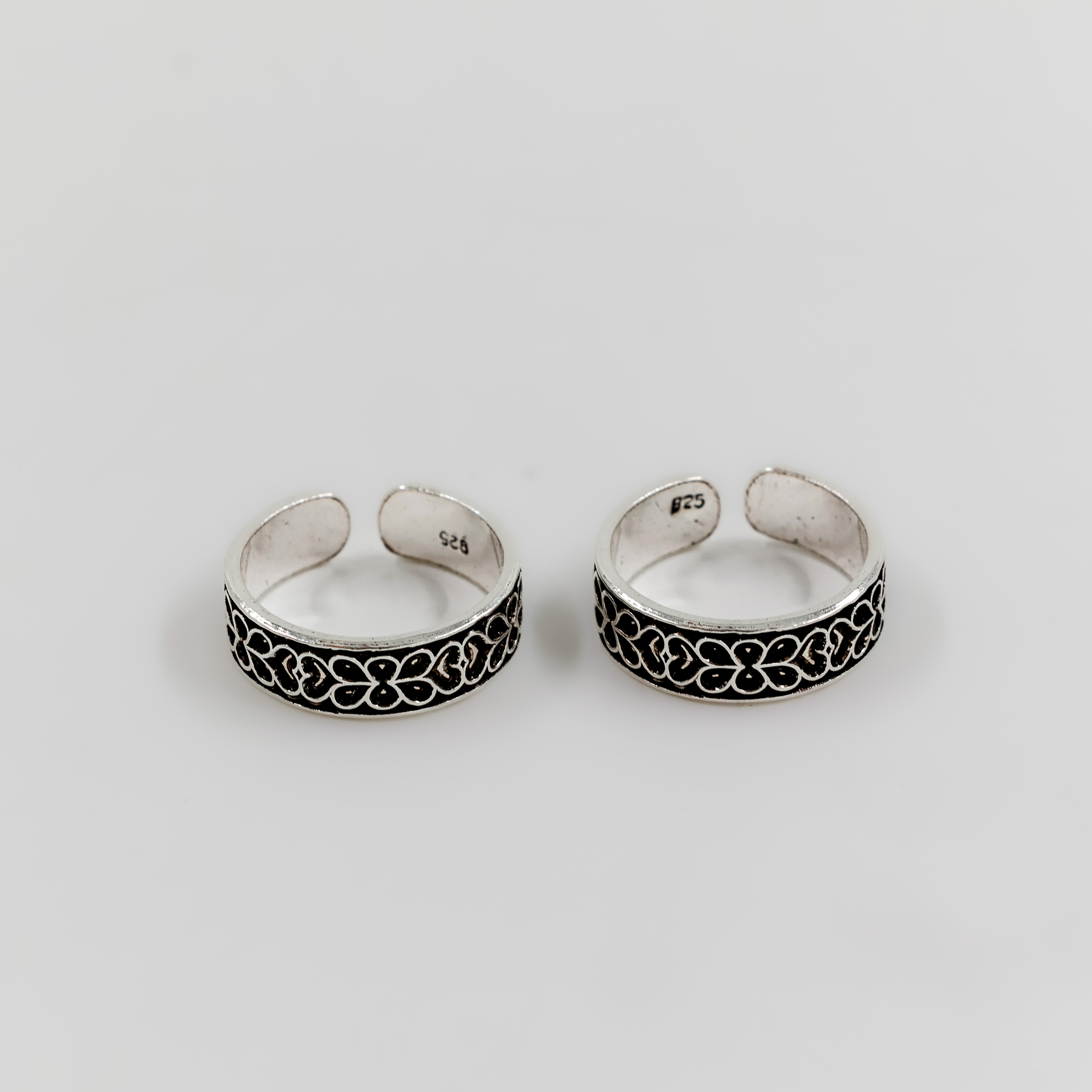 Vintage Floral Sterling Silver Toe Ring