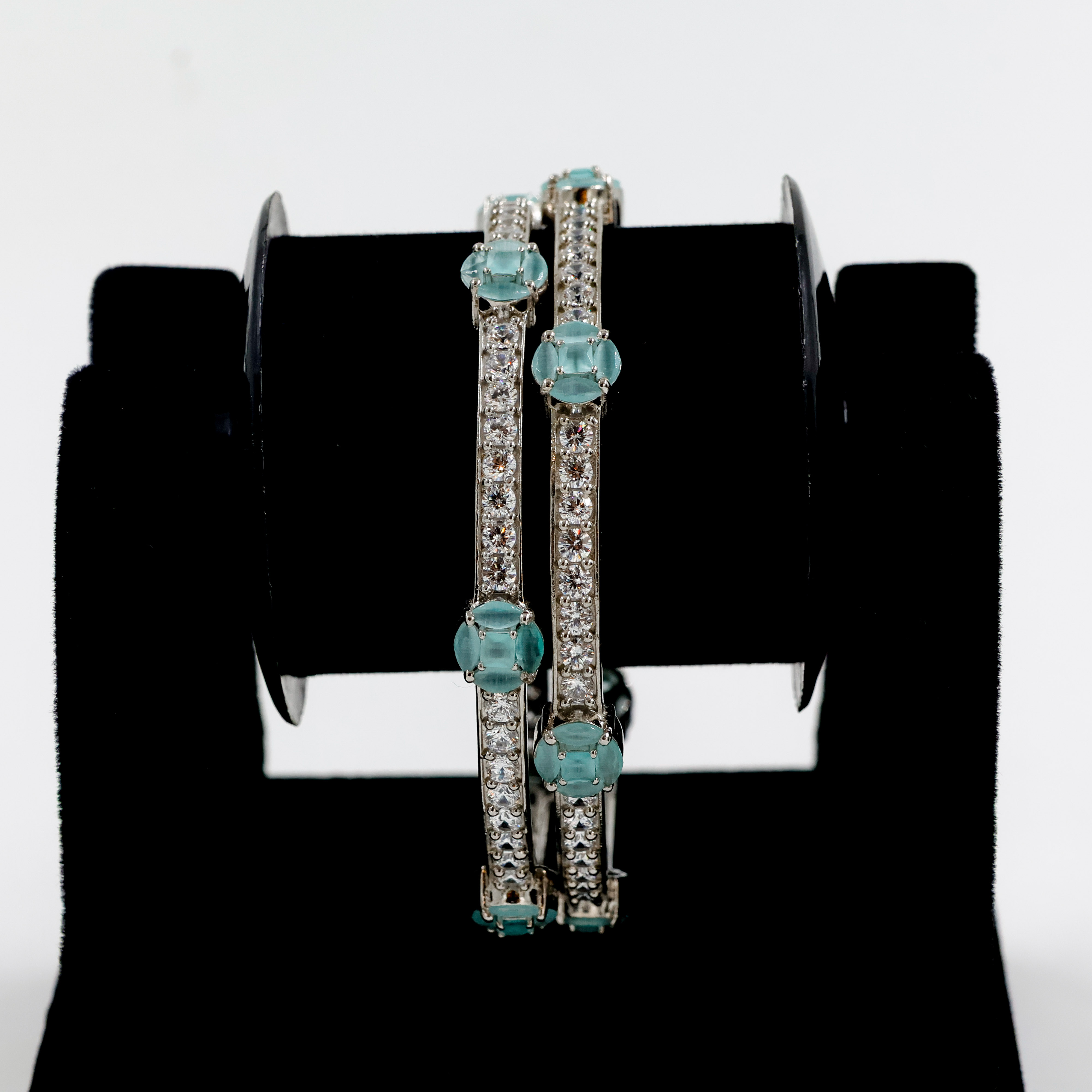 Sea Green Silver Bnagles - Silver Bangle