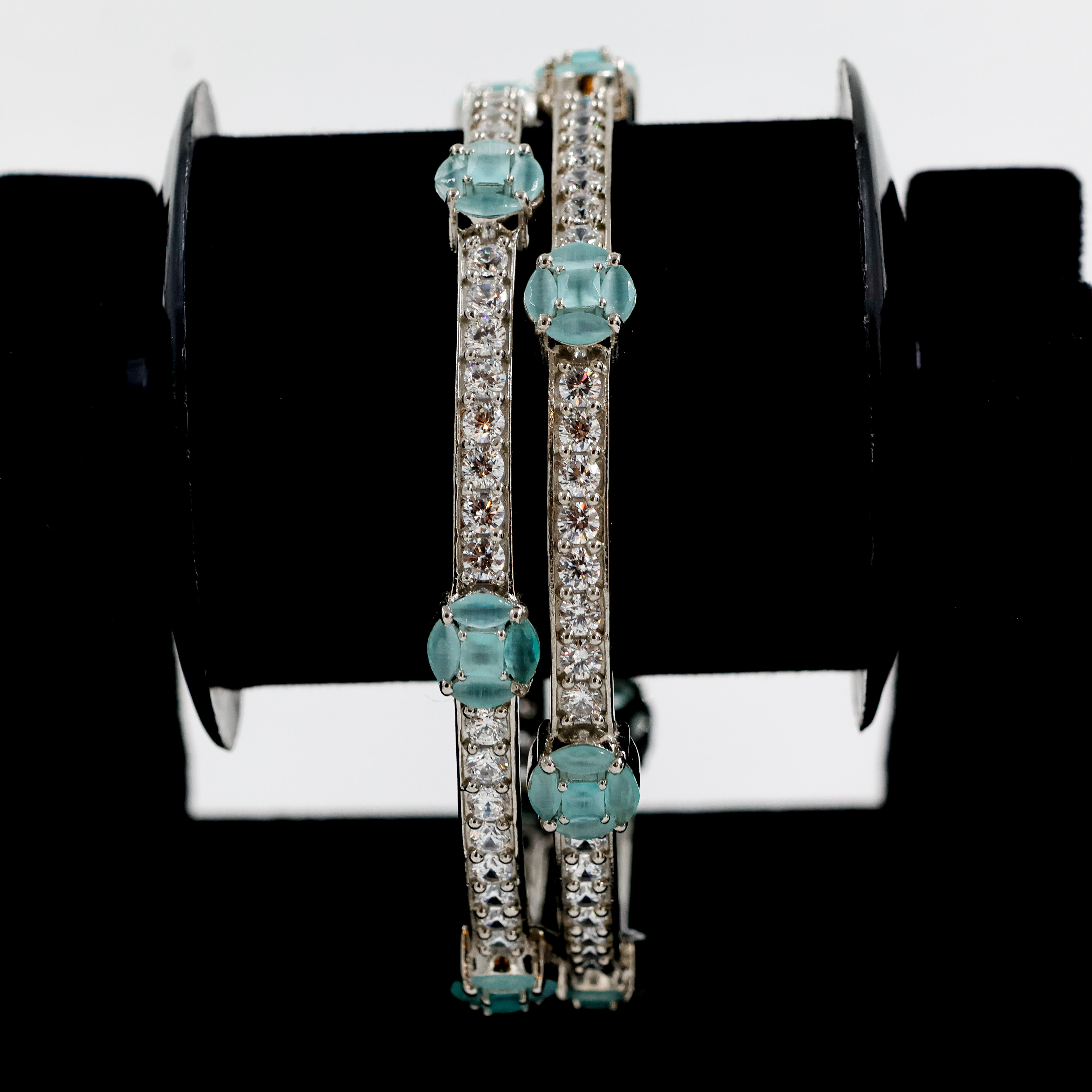 Sea Green Silver Bnagles - Silver Bangle