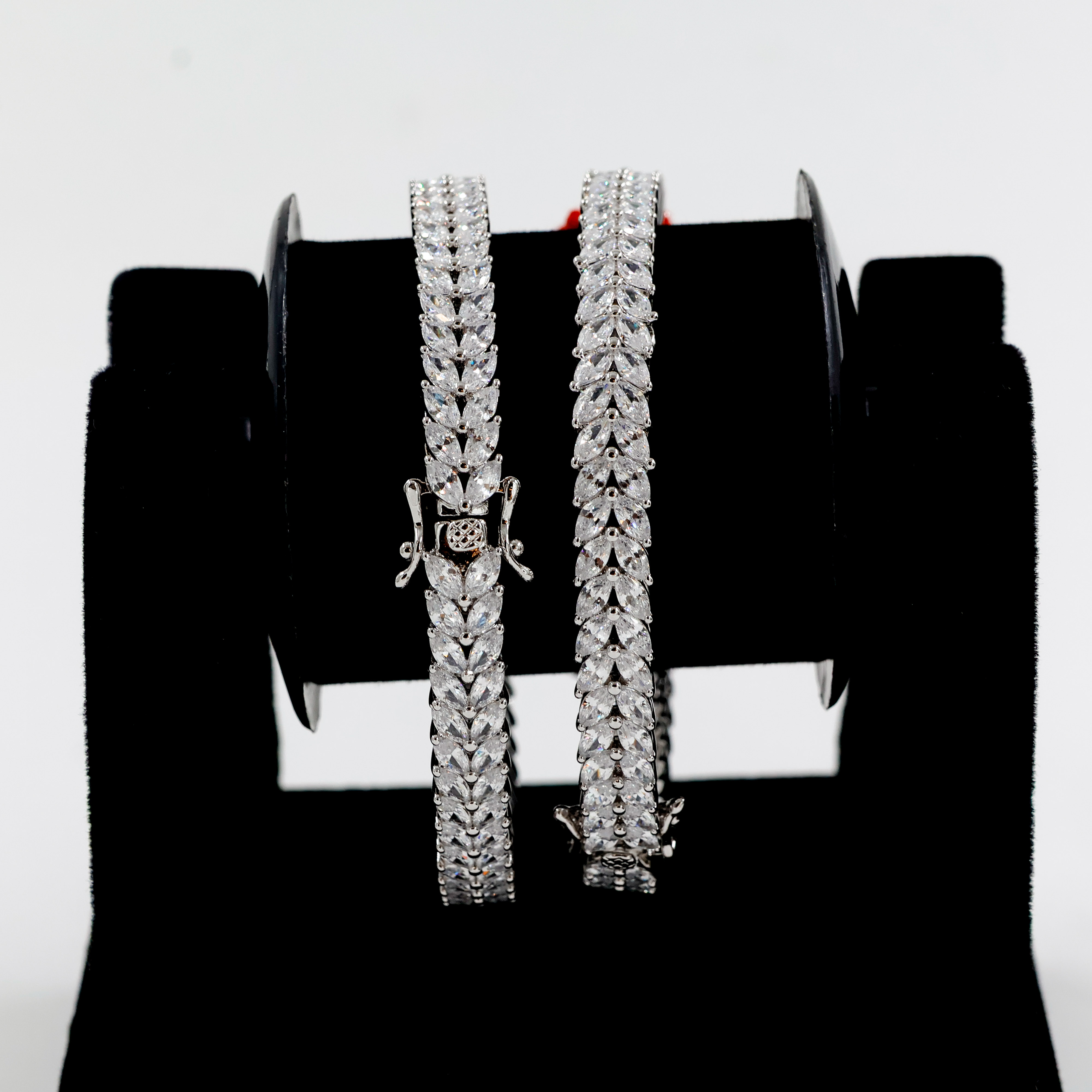 Radiant Zircon Silver Bangles - Silver Bangle