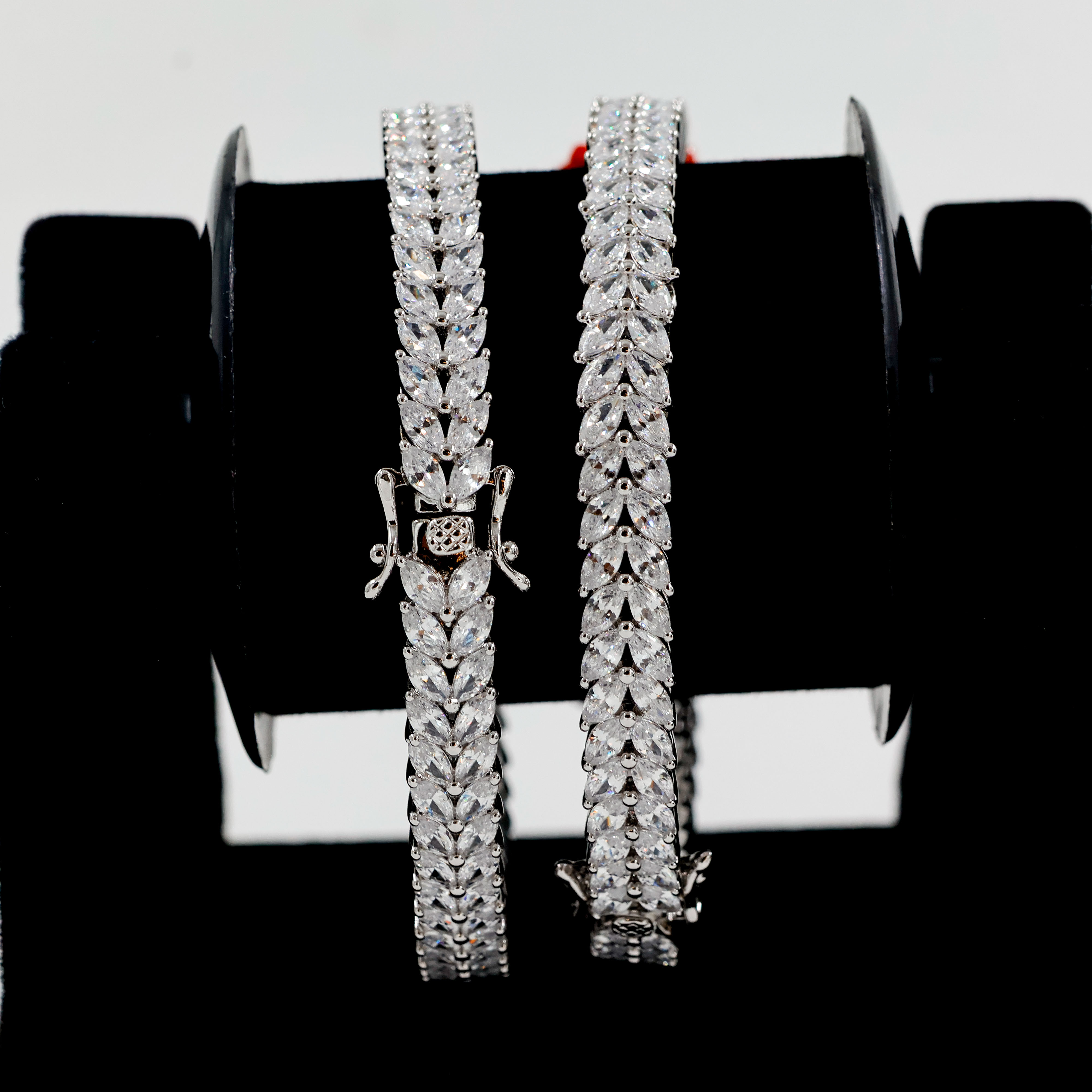 Radiant Zircon Silver Bangles - Silver Bangle