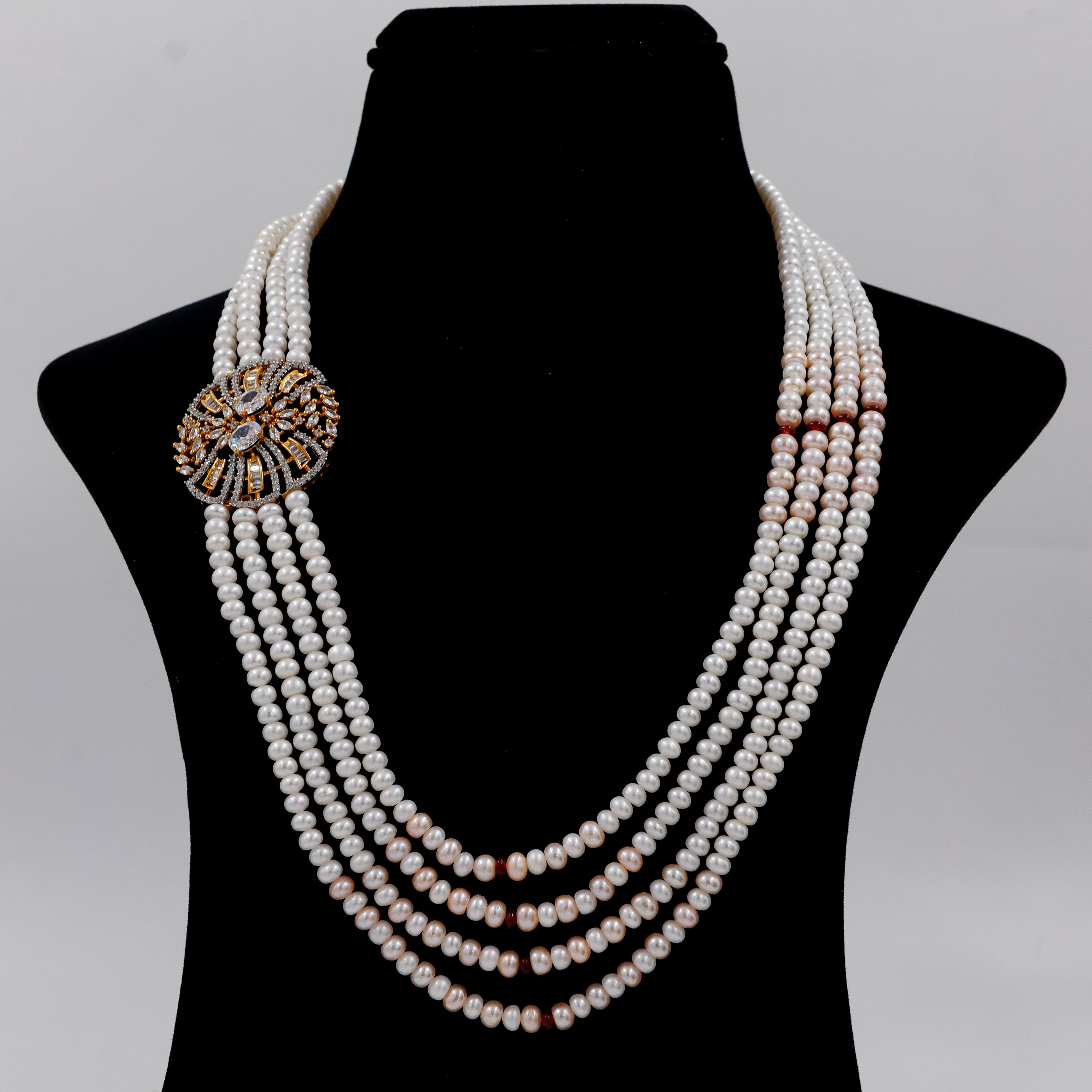 Regal Layers Multi-Strand Pearl Set - 