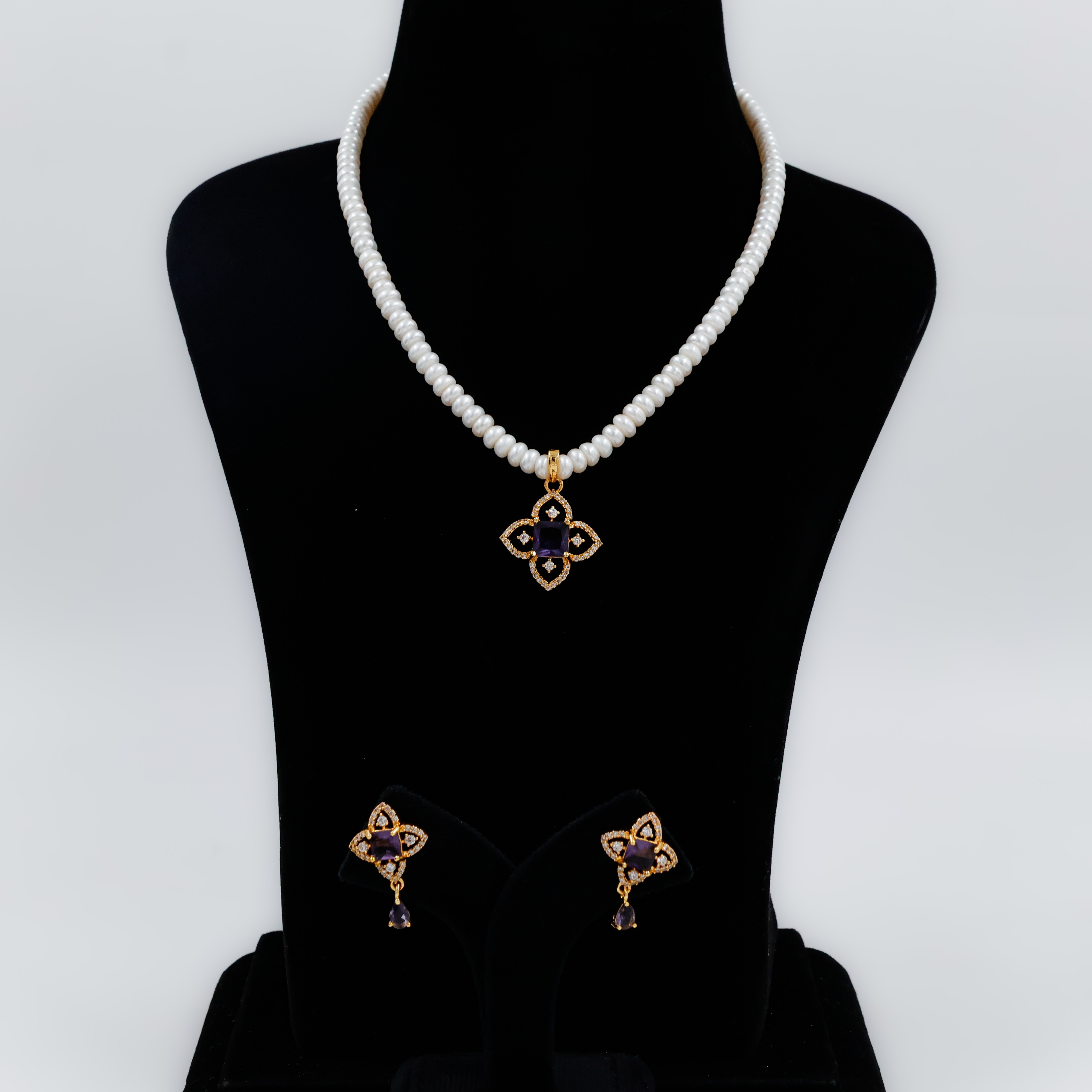 Elegant Cross Pearl Set