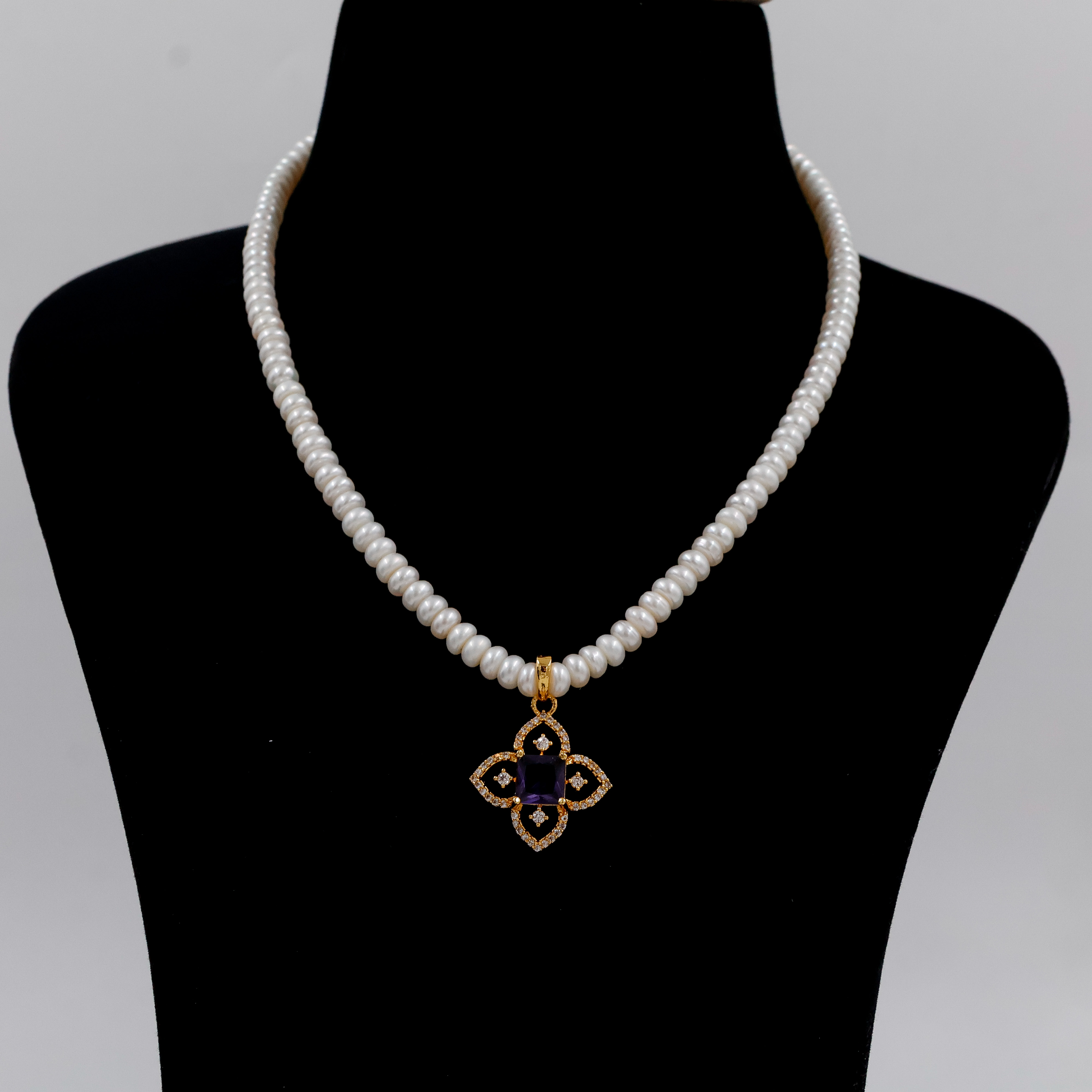 Elegant Cross Pearl Set - 