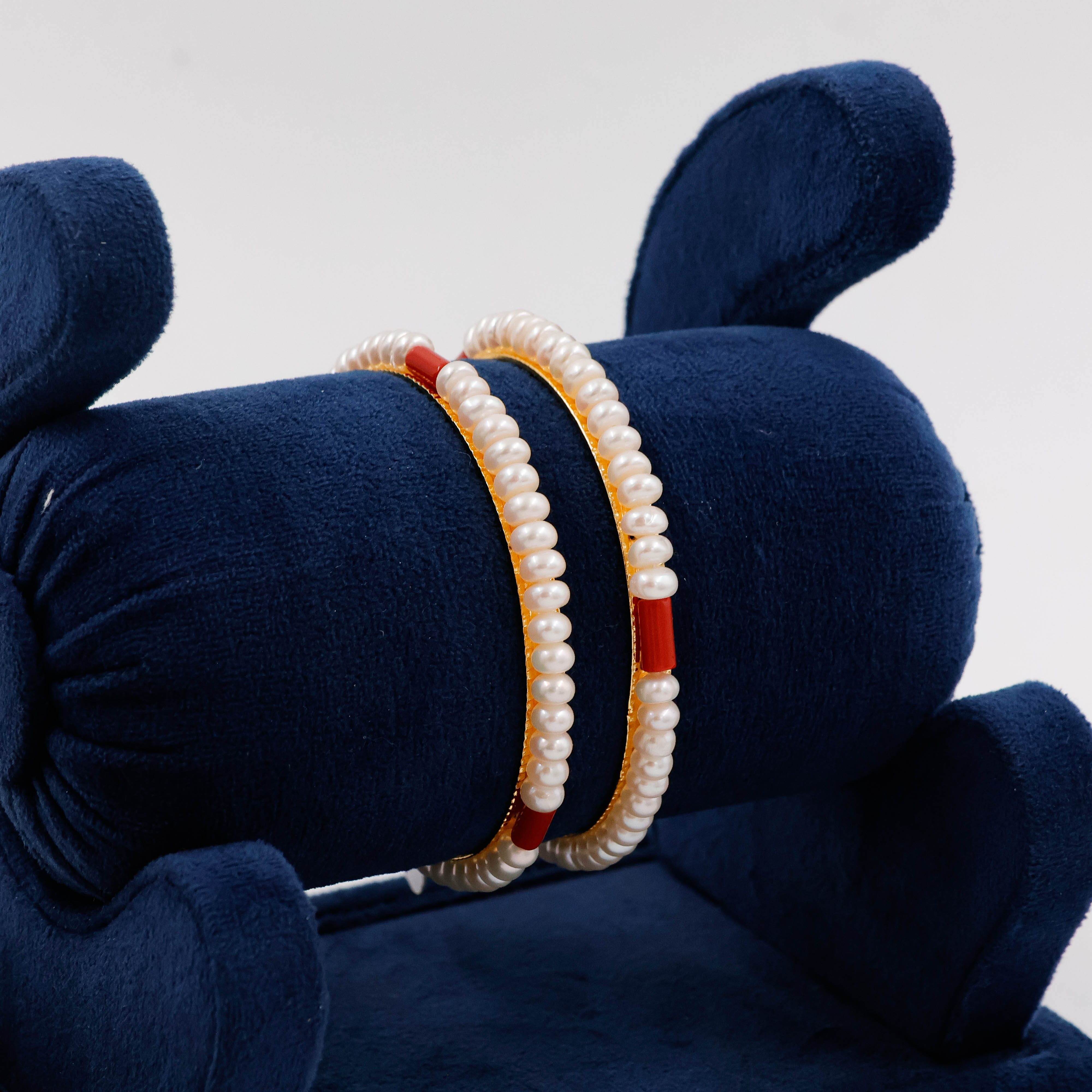 Classic Elegance Pearl Bangles - 