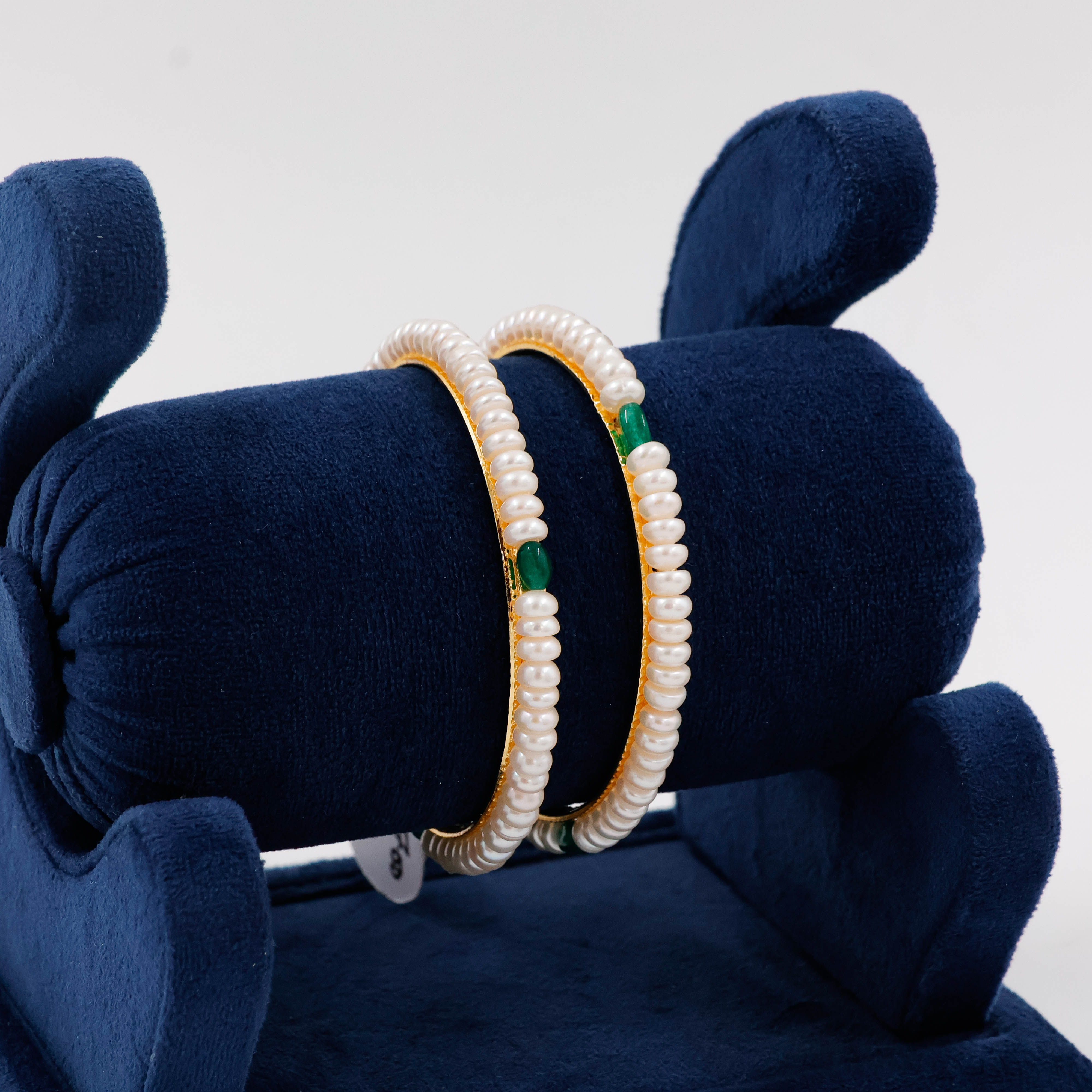 Royal Emerald Pearl Bangles - 