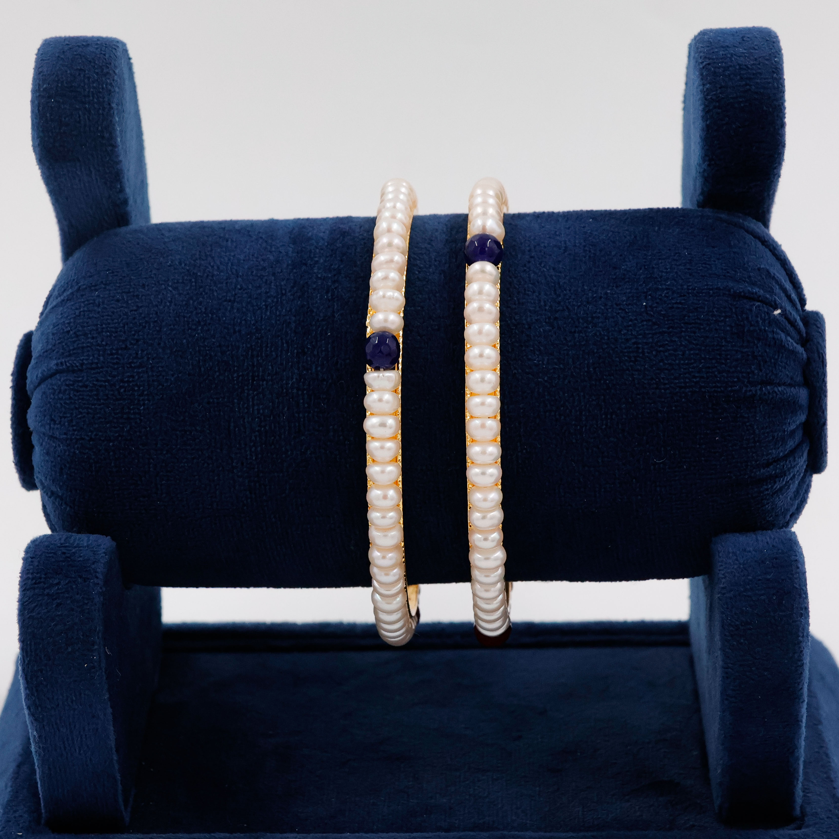 Midnight Spark Pearl Bangles - 