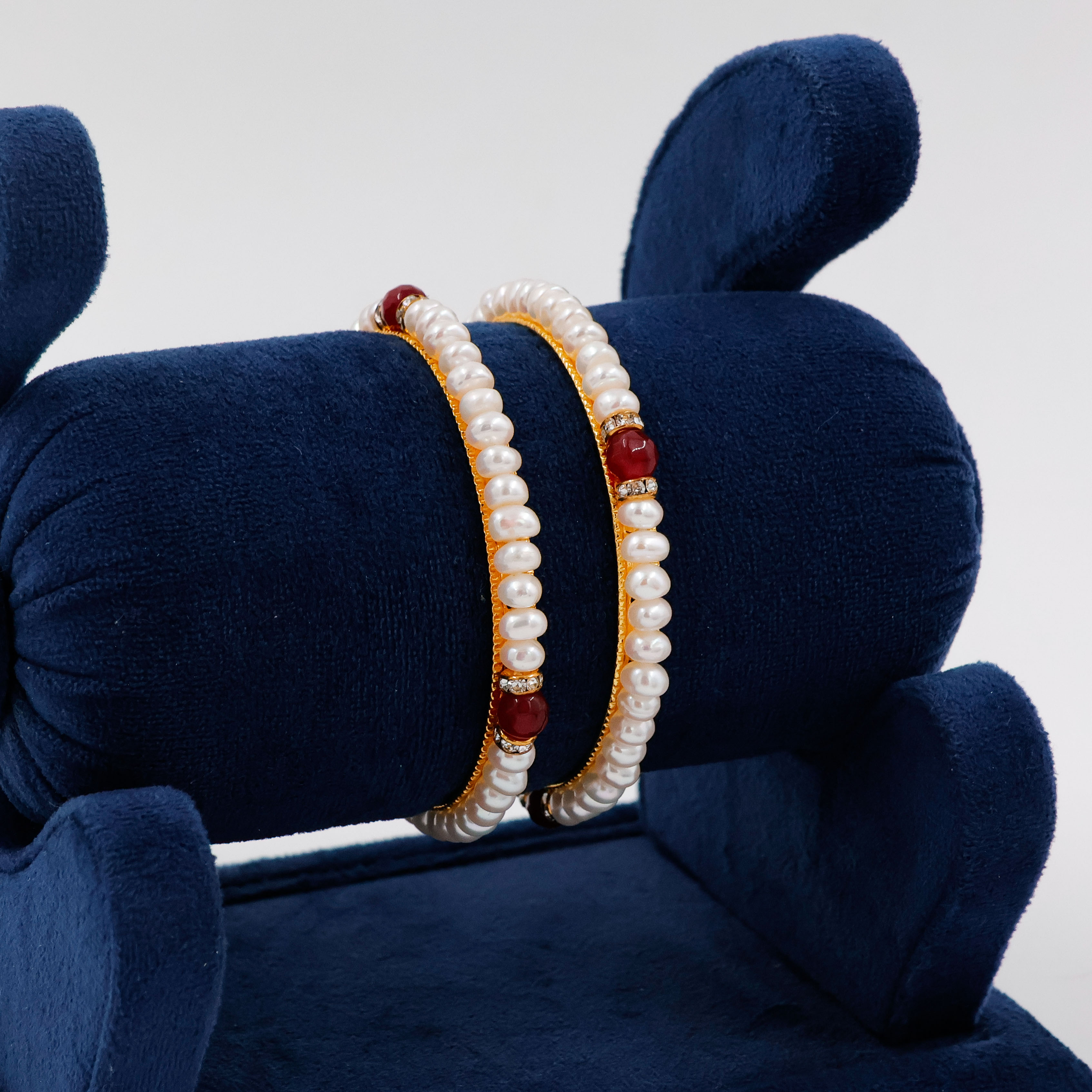 Heritage Glow Pearl Bangles - 