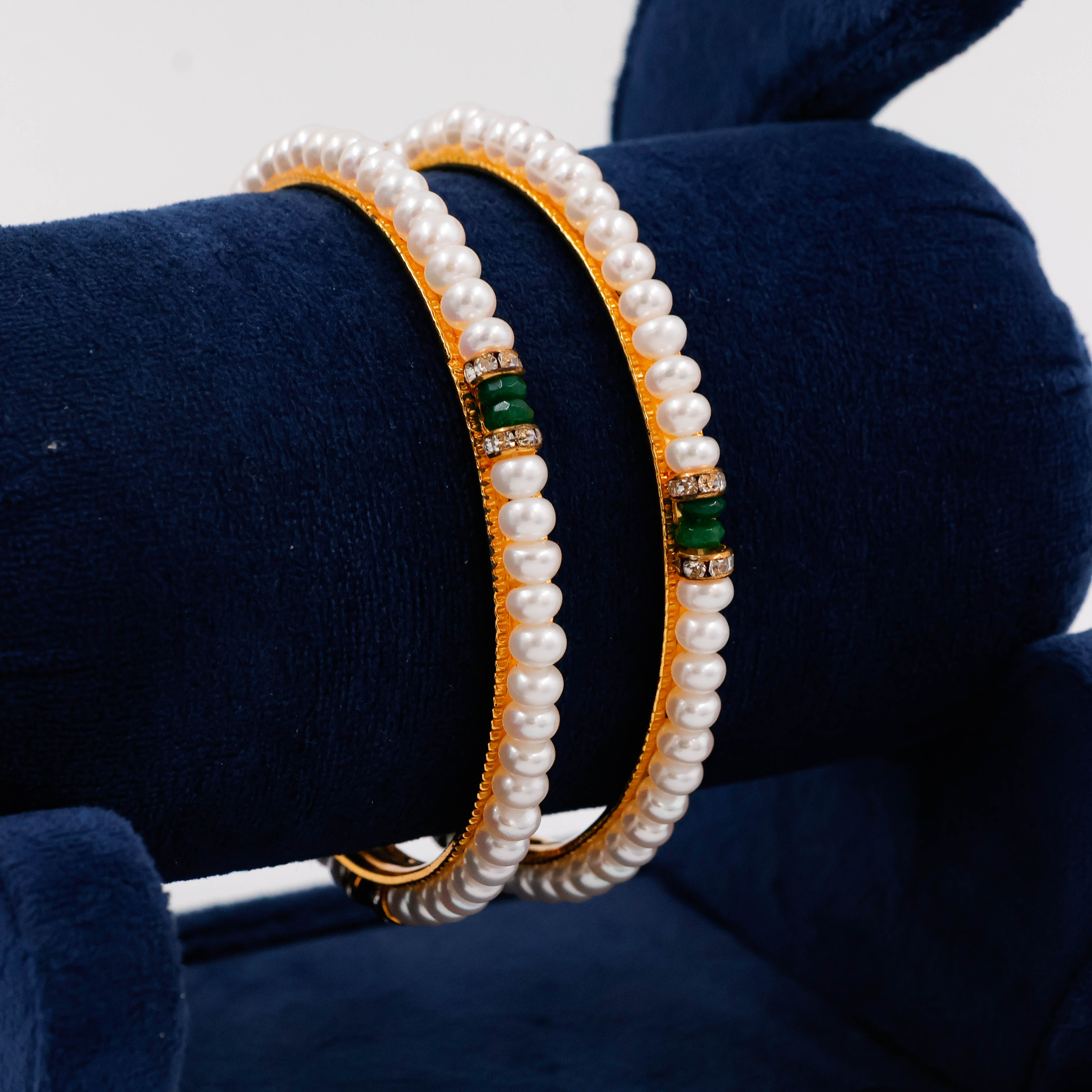 Festive Fusion Pearl Bangles - 