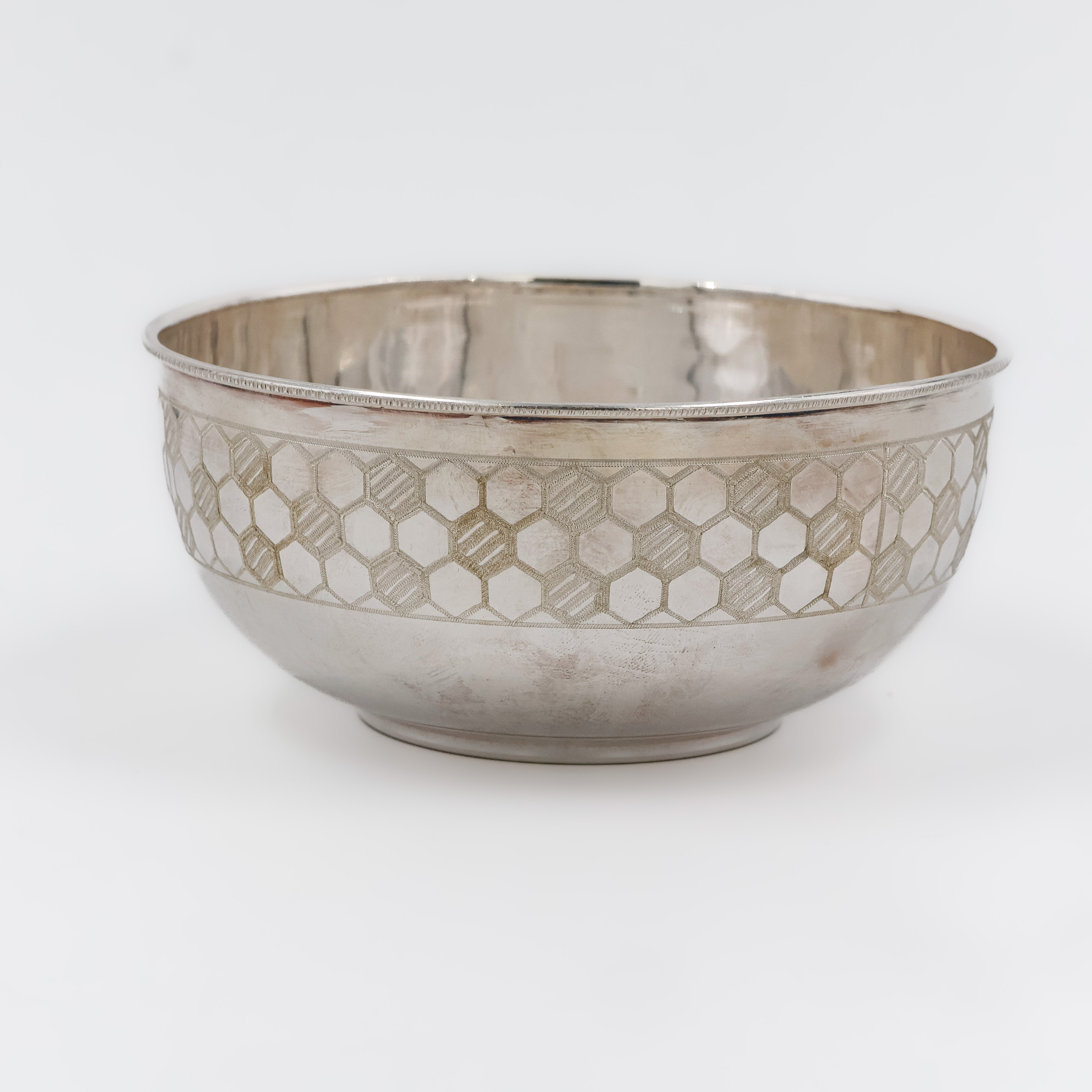 Honeycomb Harmony Silver Bowl - 