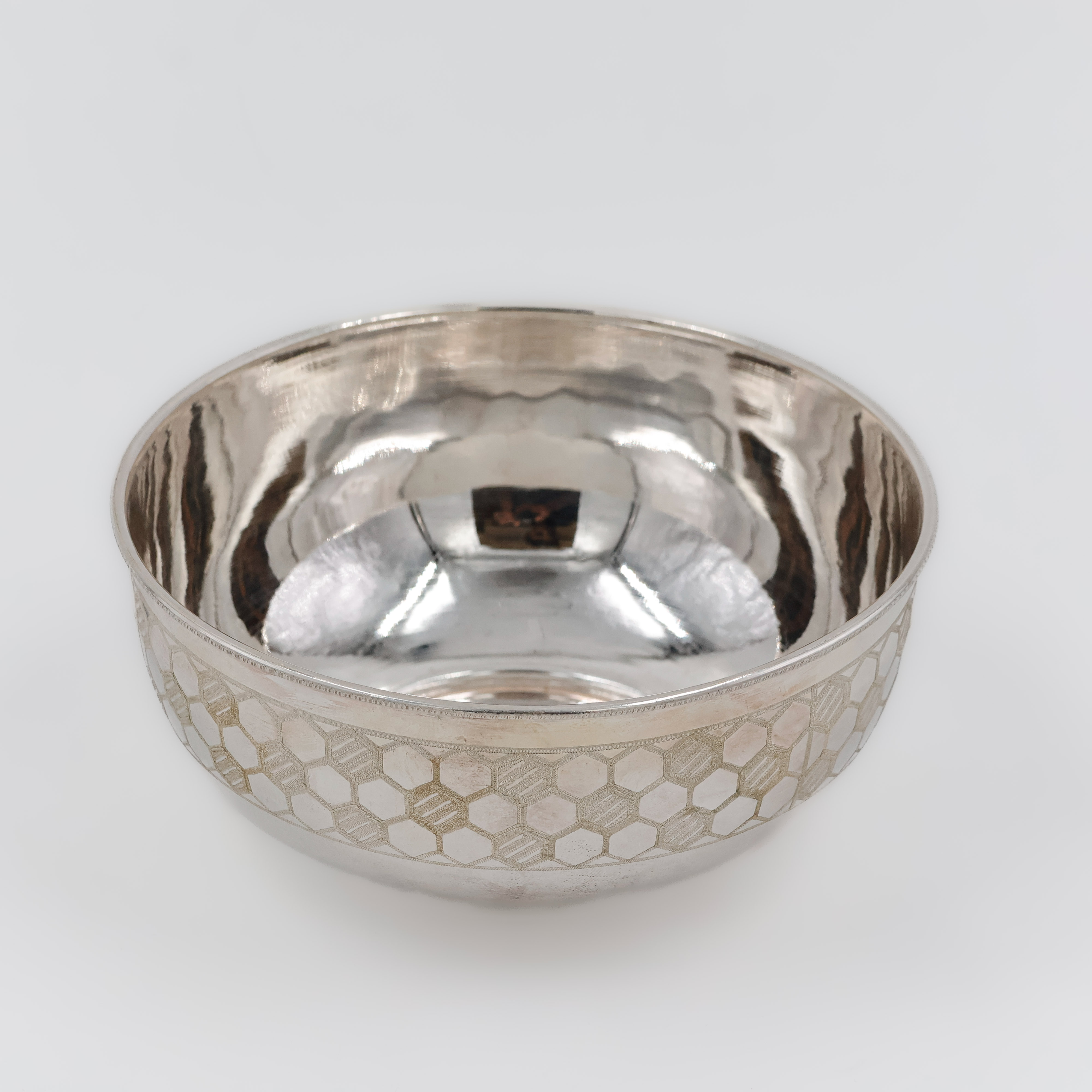 Honeycomb Harmony Silver Bowl - 
