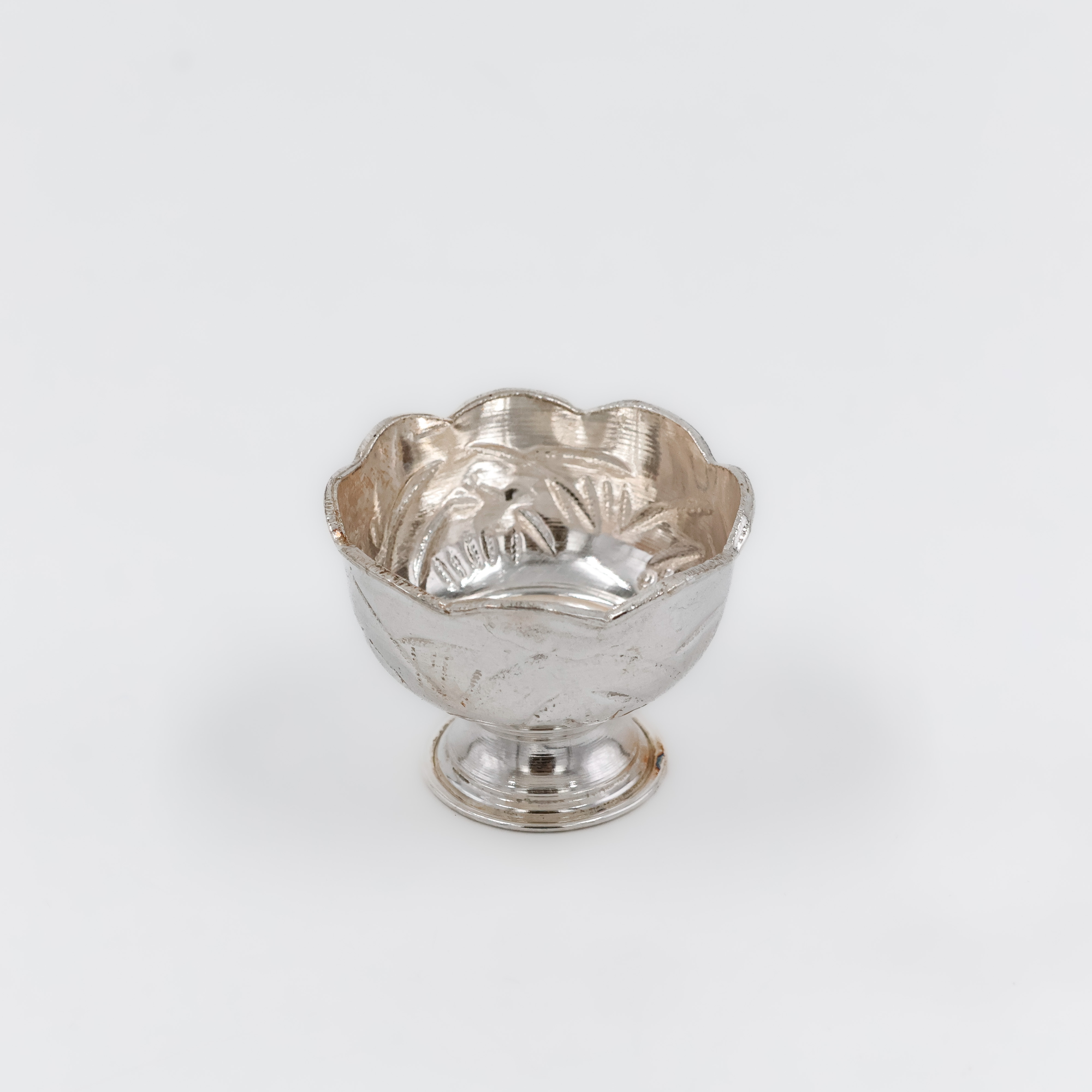 Floral Crown Antique Silver Bowl - 