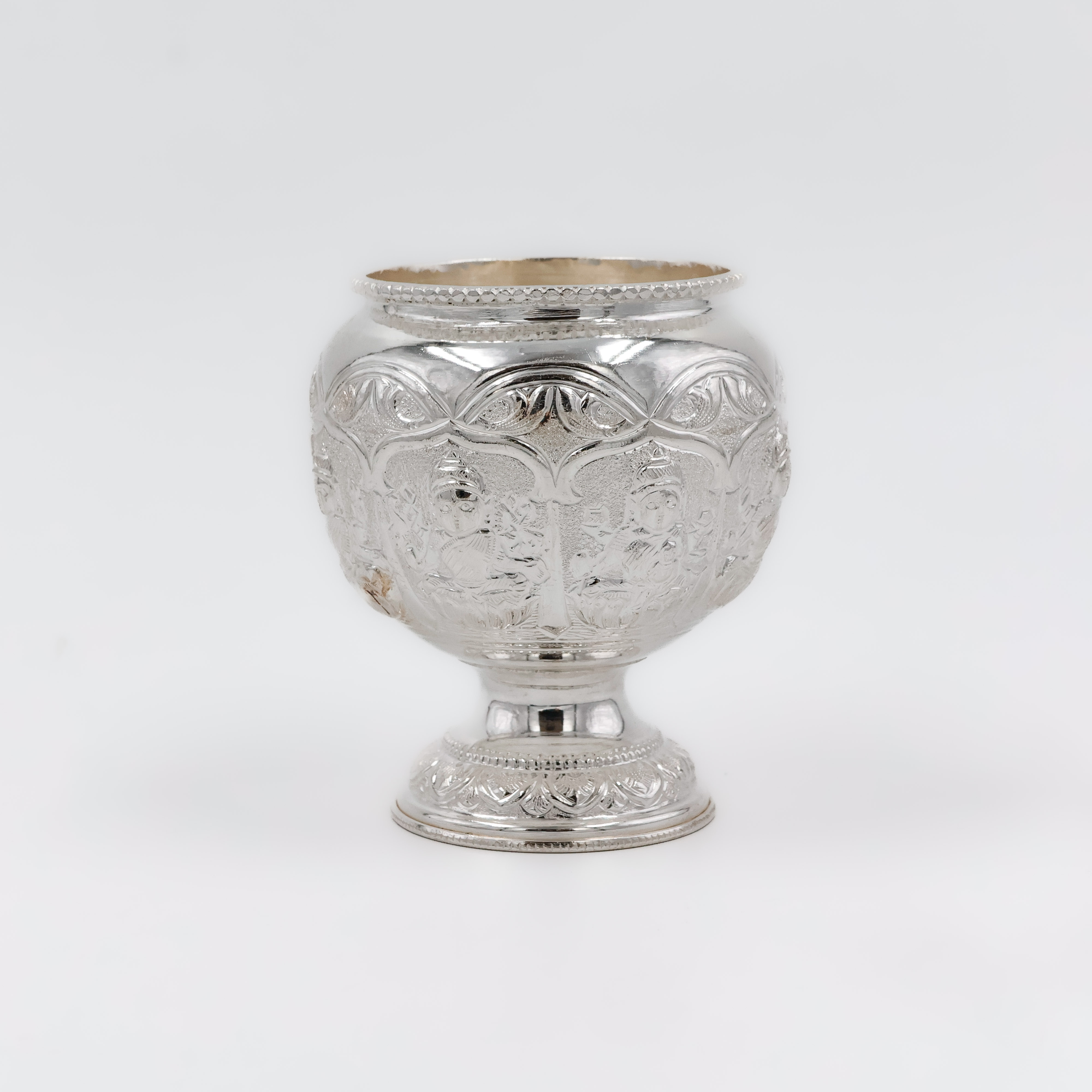 Royal Bloom Engraved Silver Bowl - 