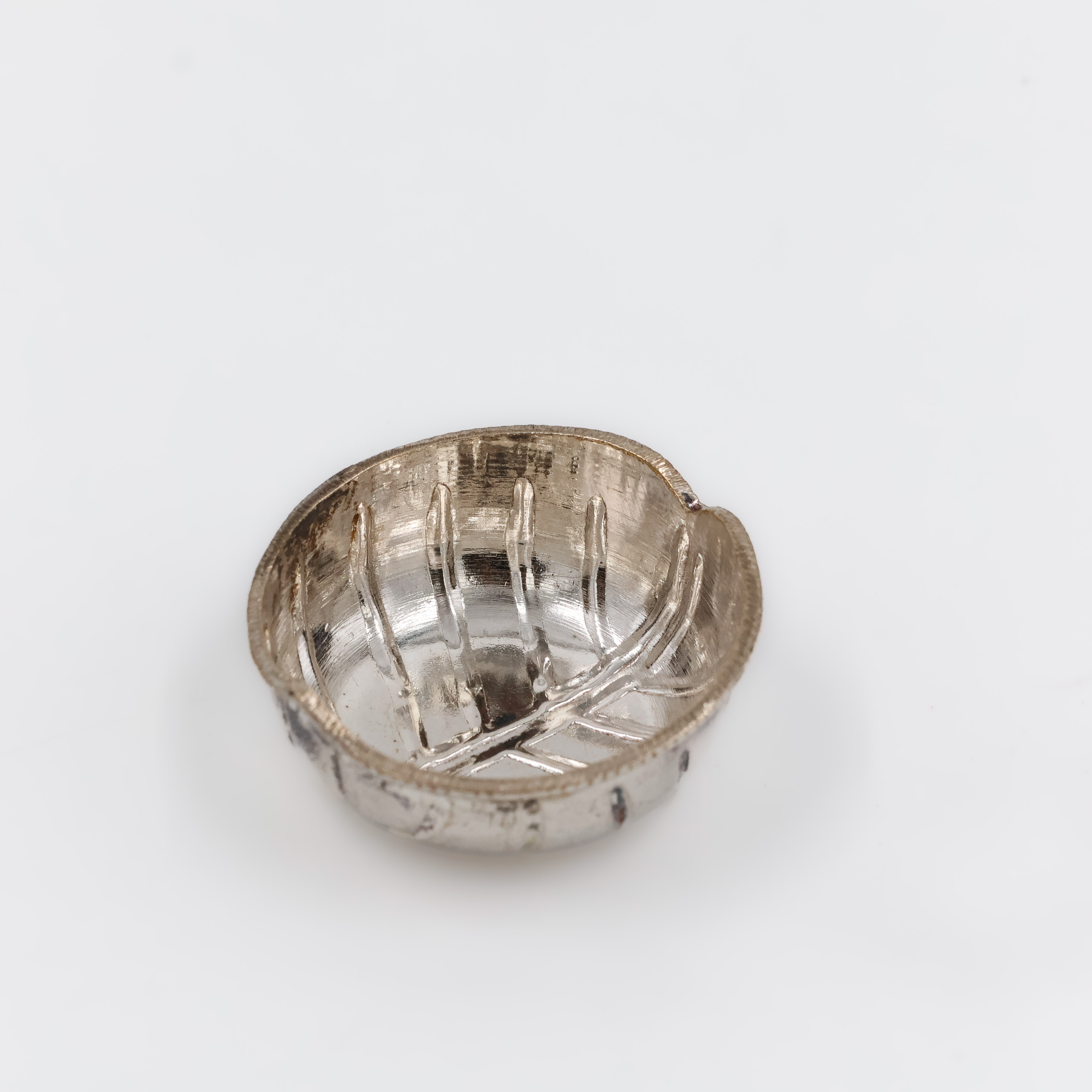 Rustic Charm Oxidised Silver Bowl - 