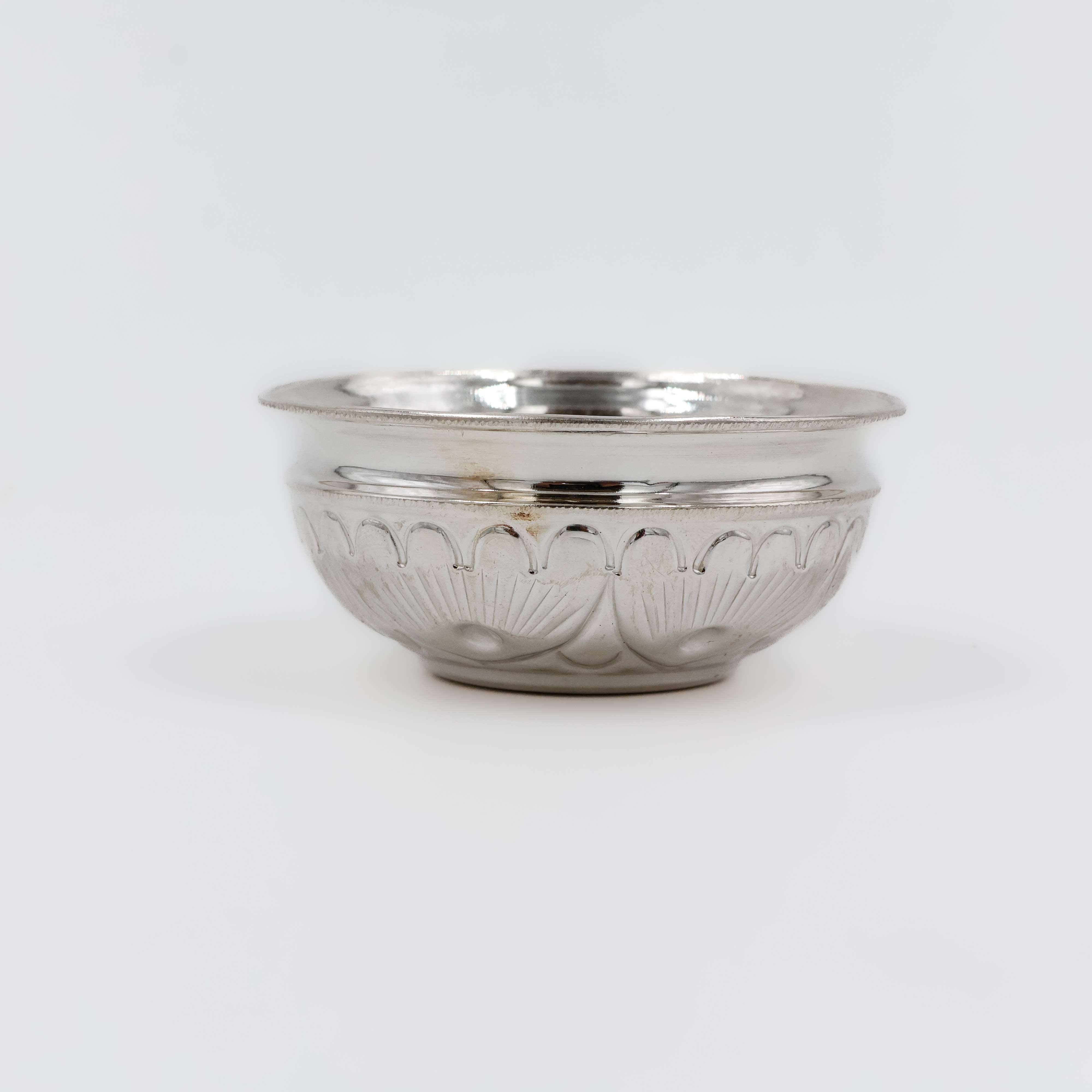 Blossom Art Hand-Etched Silver Bowl - 