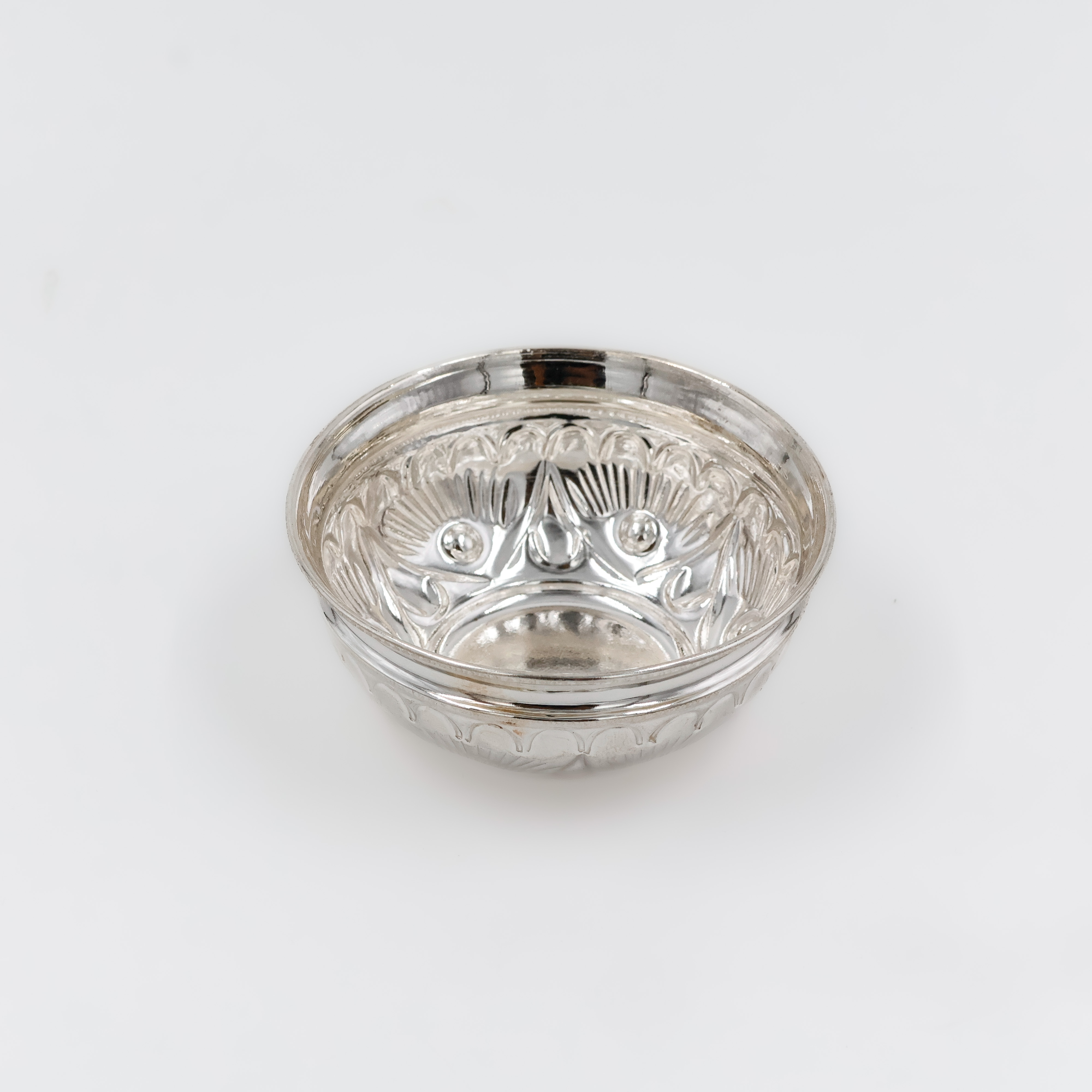 Blossom Art Hand-Etched Silver Bowl - 
