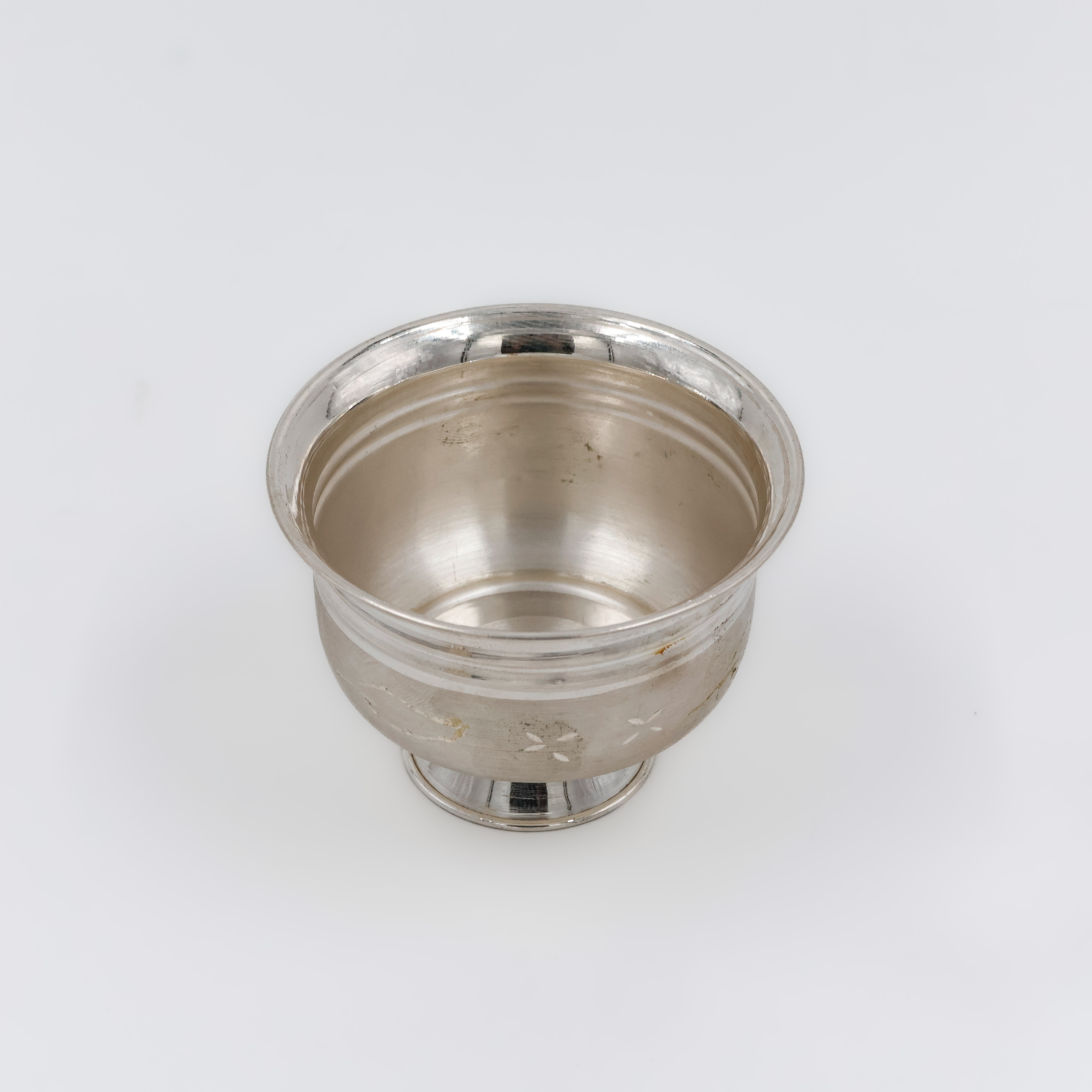 Traditional Base Footed Silver Bowl - 