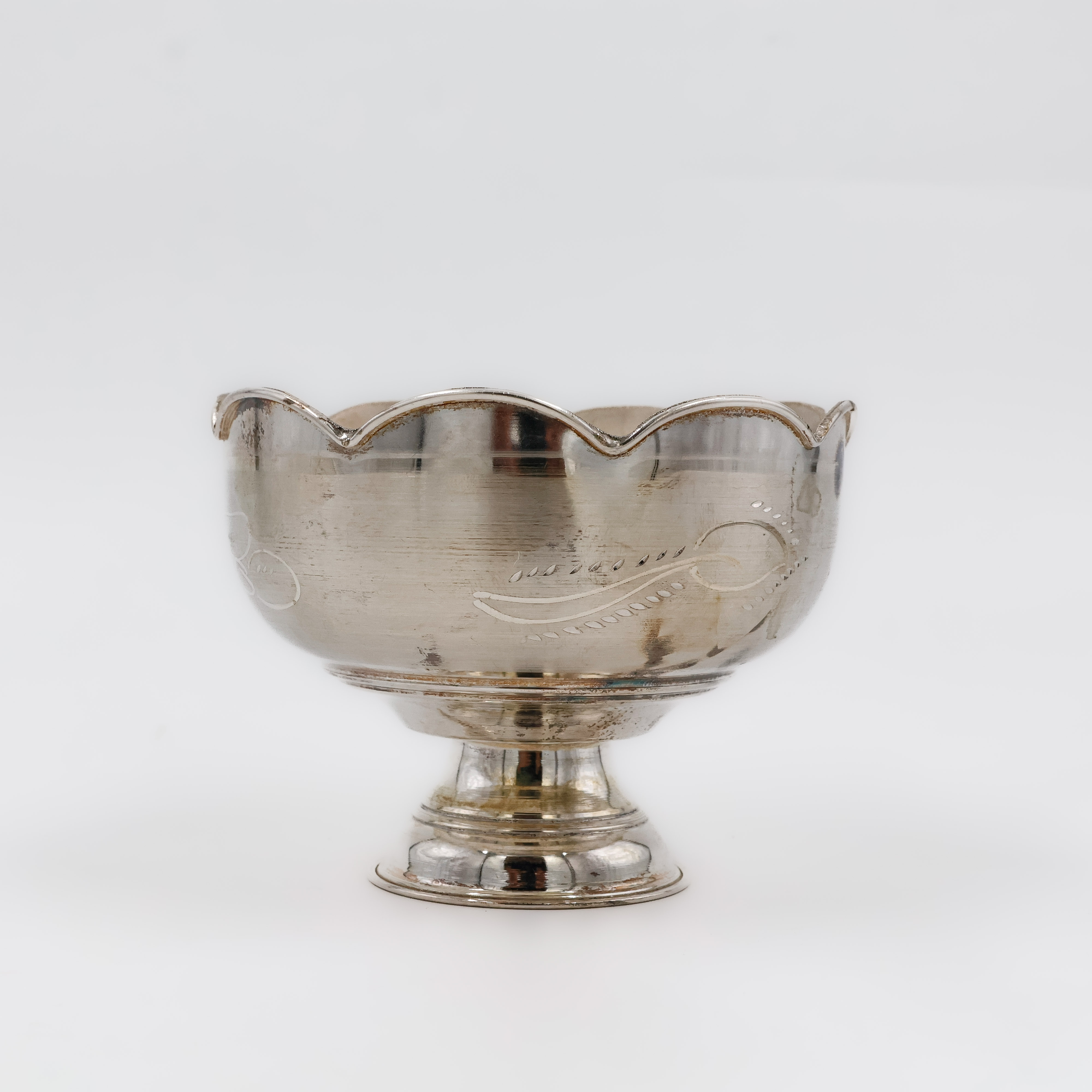 Bloom Pedestal Designer Silver Bowl - 