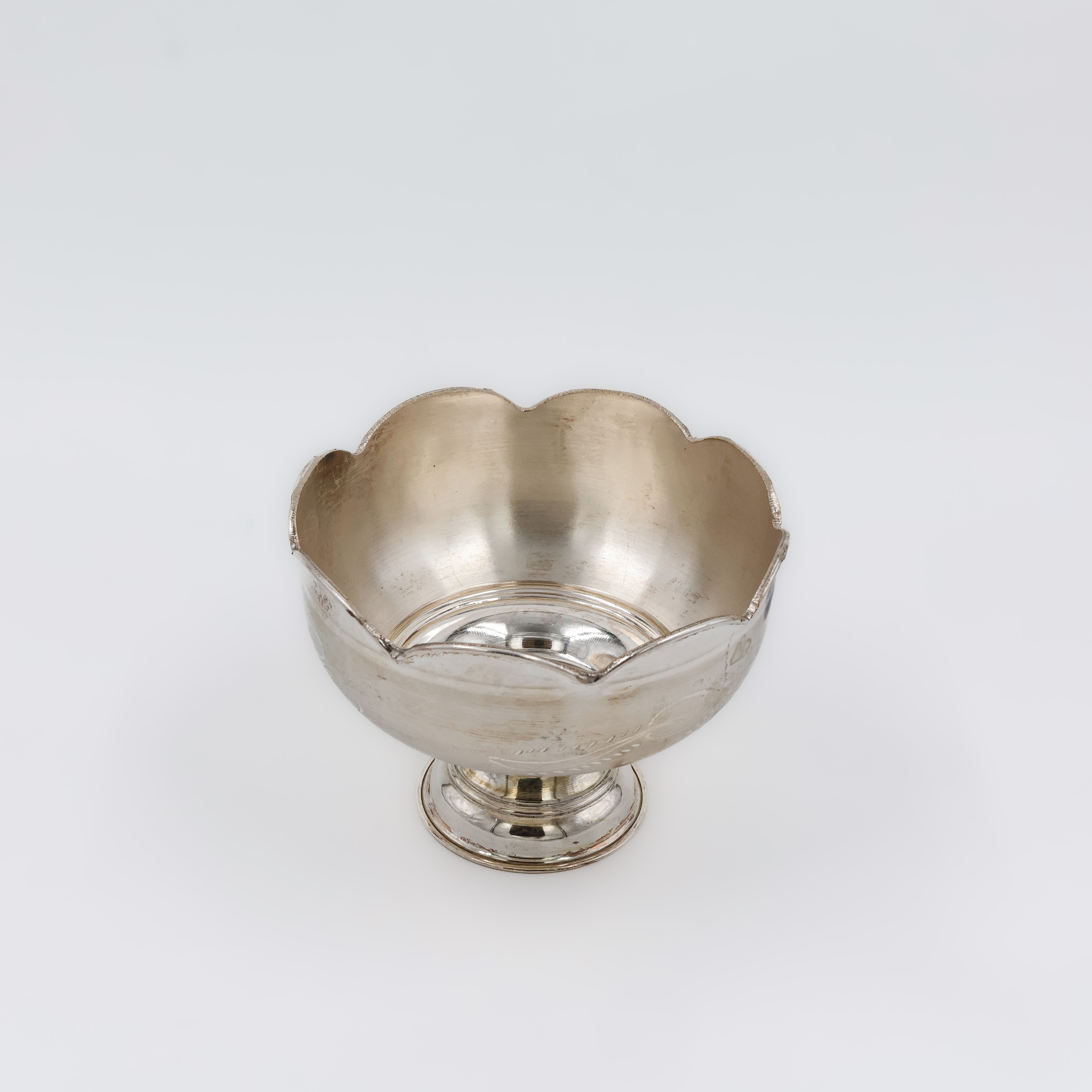 Bloom Pedestal Designer Silver Bowl - 