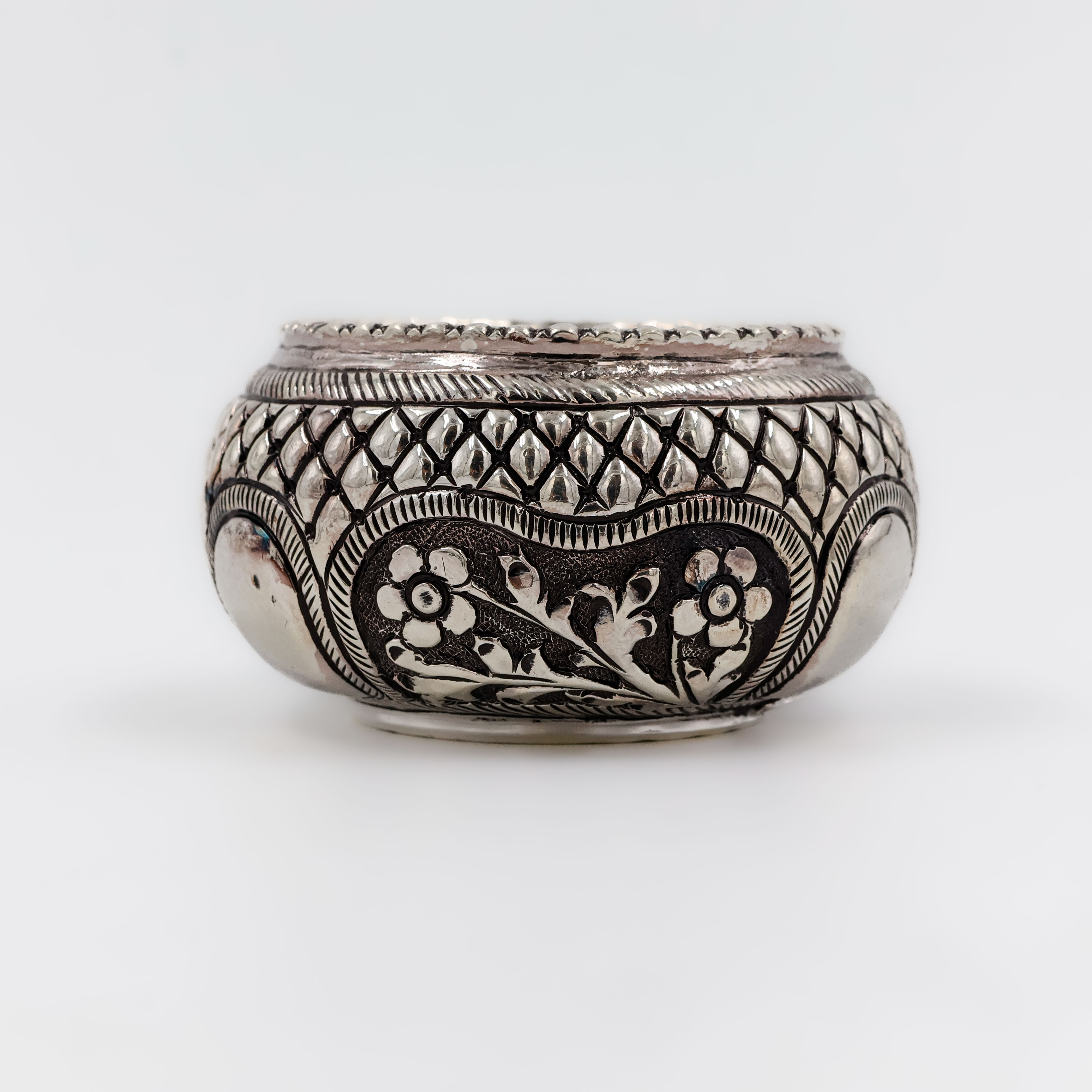 Vintage Handcrafted Pure Silver Bowl - 