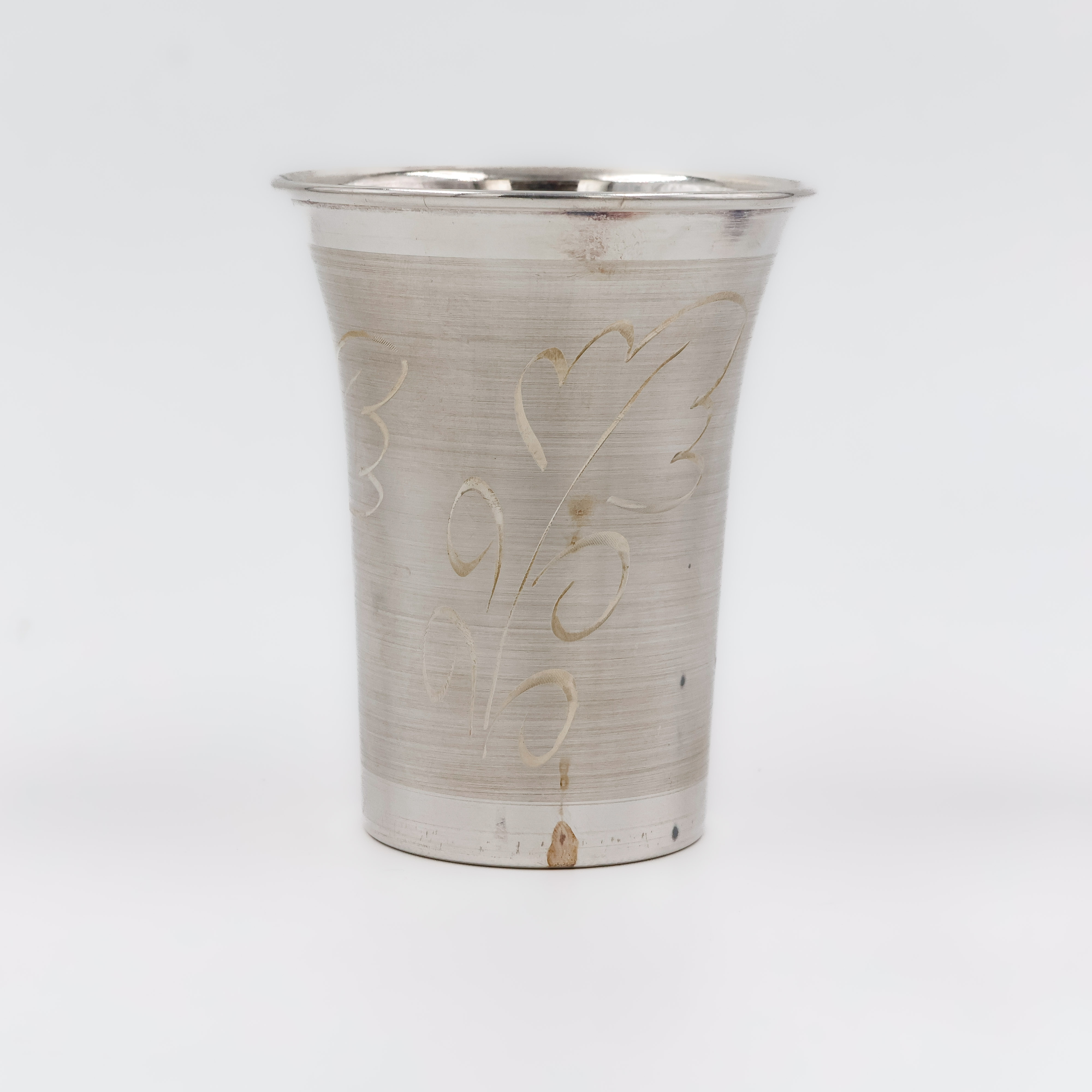 Traditional Floral Design Silver Glass - 
