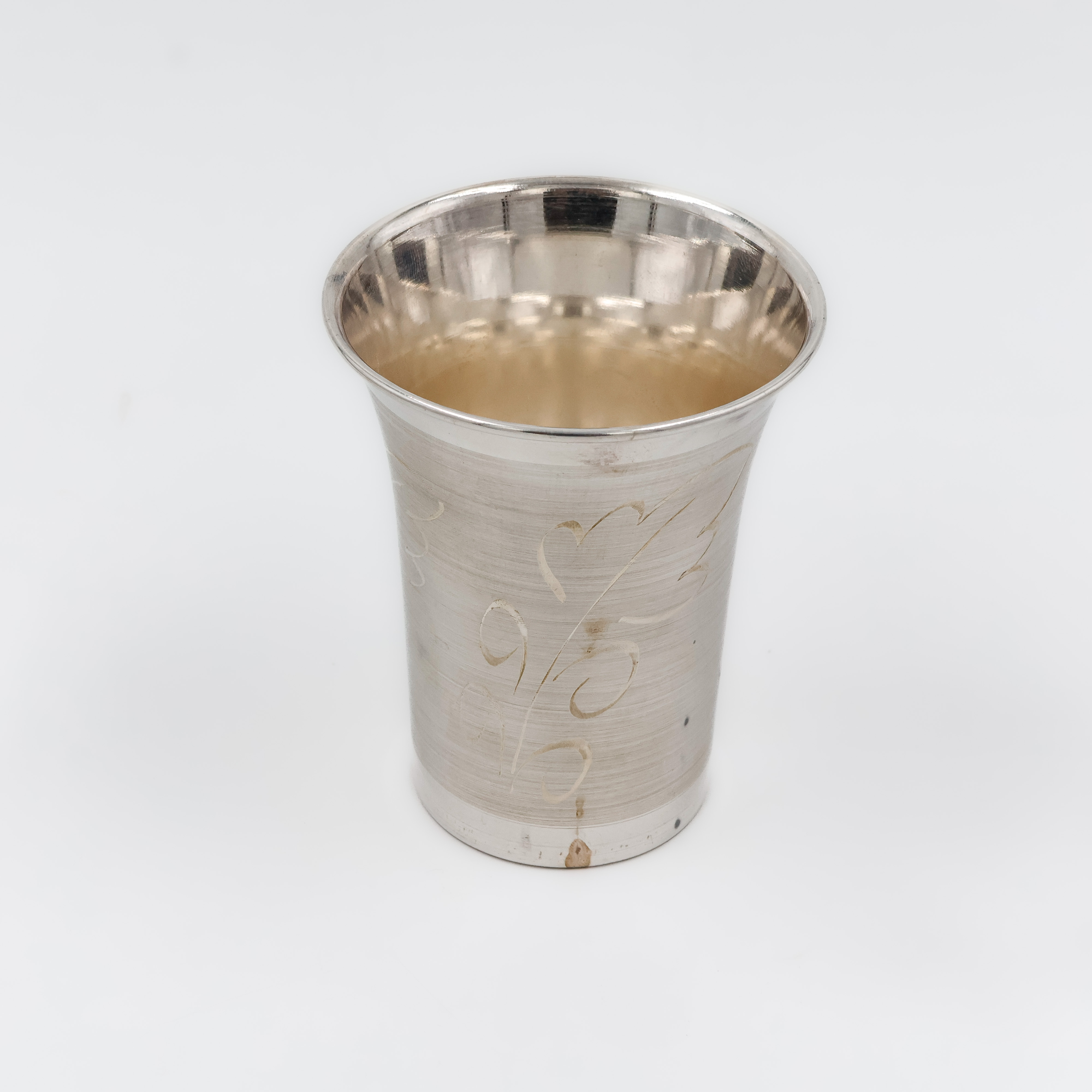 Traditional Floral Design Silver Glass - 