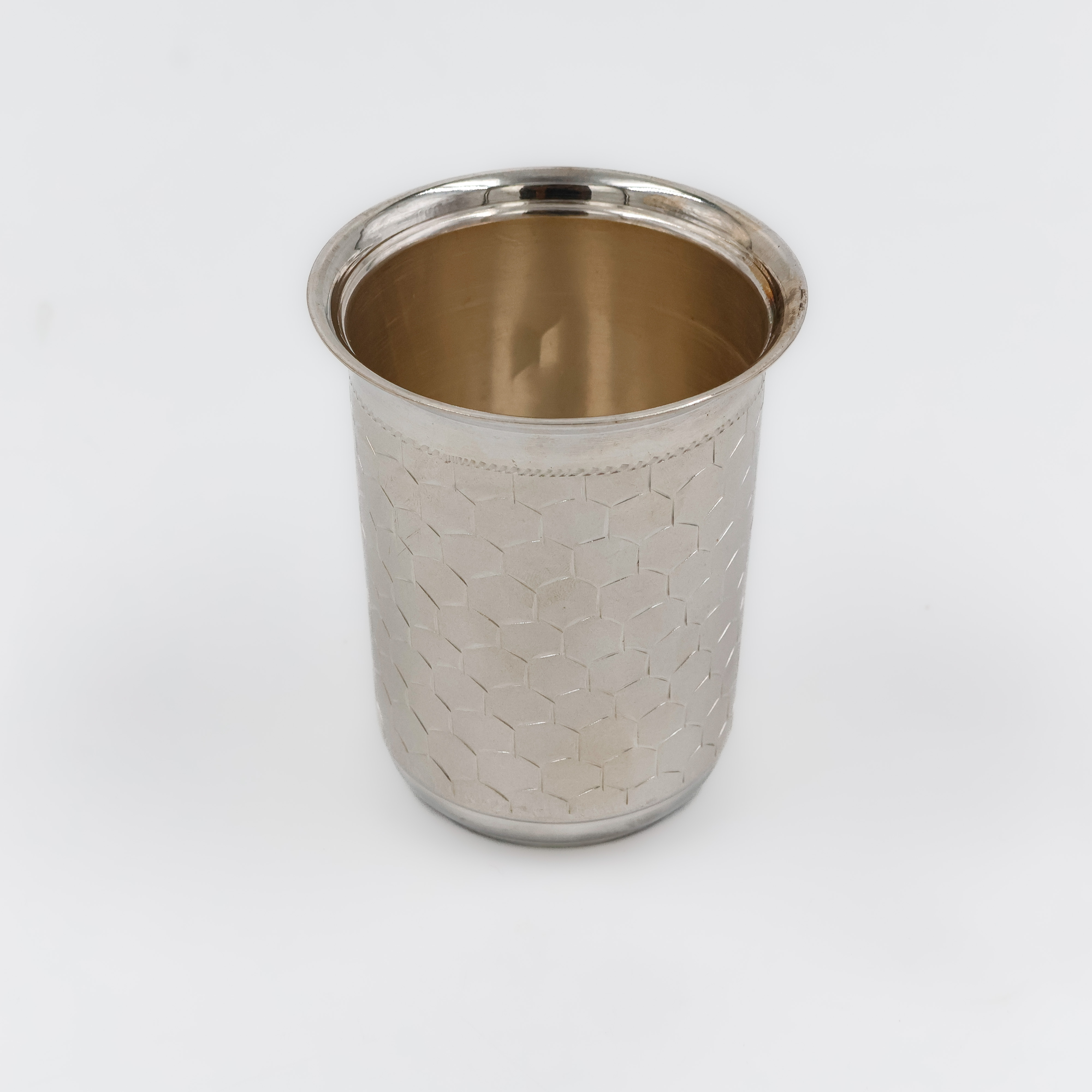 Elegant Diamond Motif Silver Glass - 