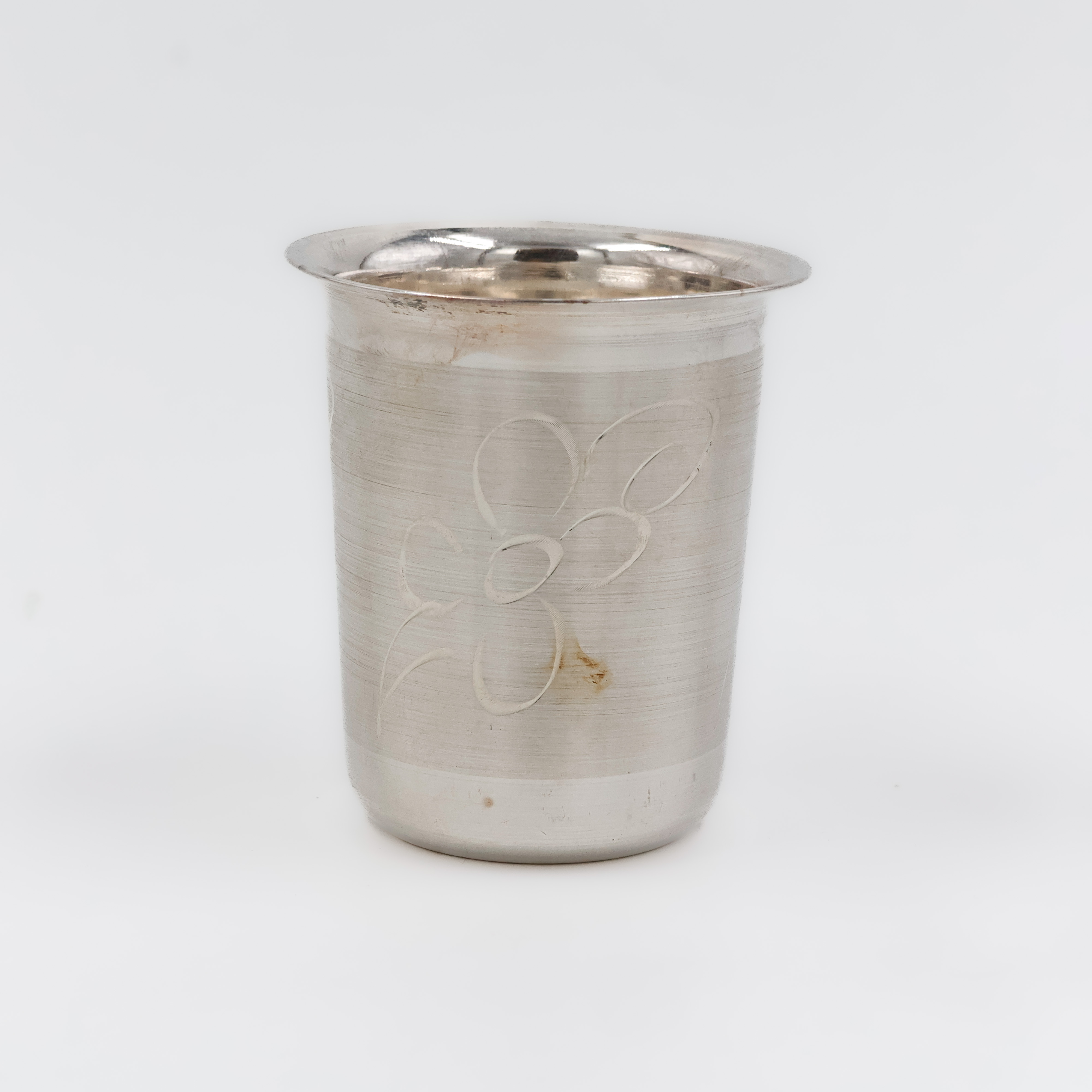 Subtle Floral Silver Glass with Matte Finish - 